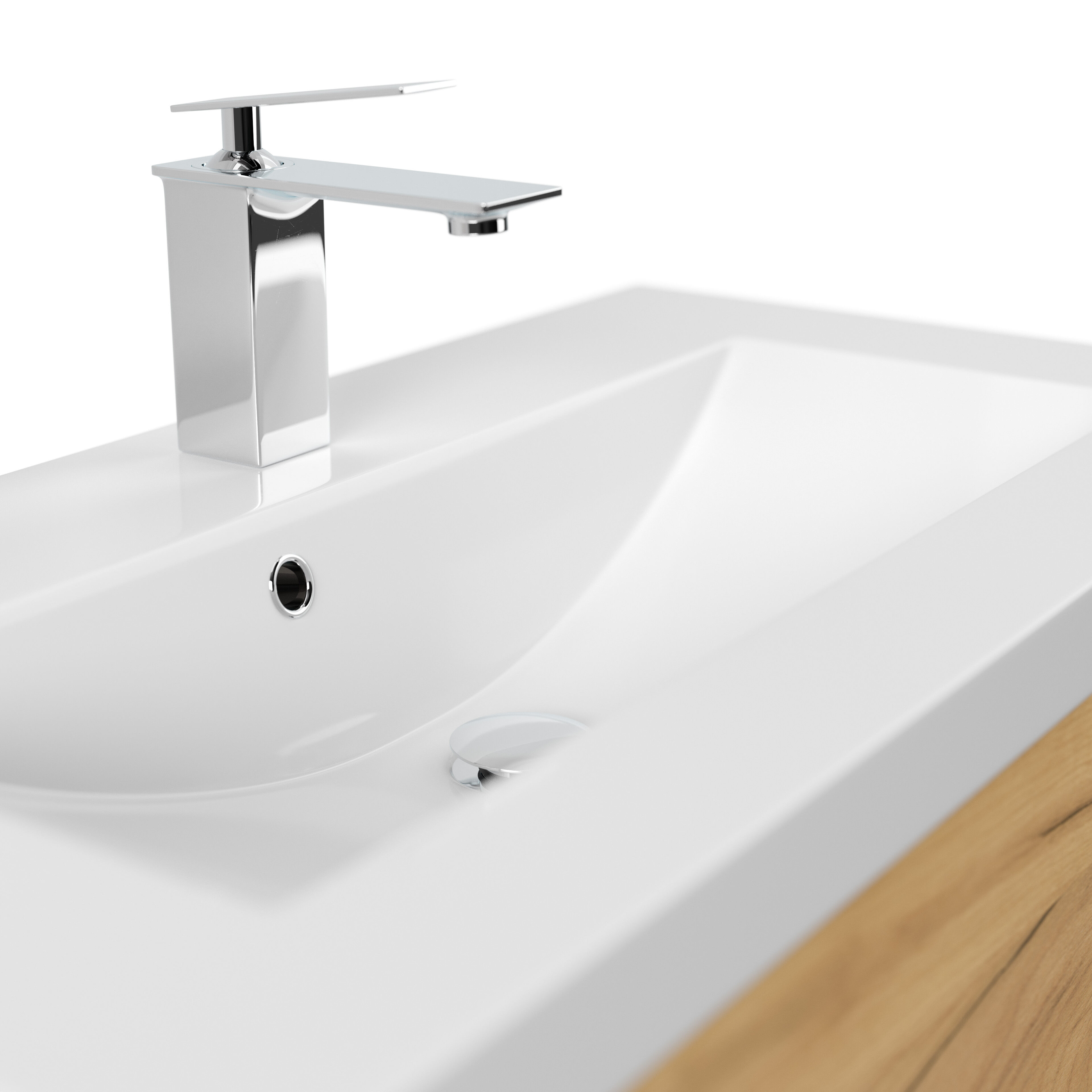 Badmöbel Melora & Waschtisch 80cm 2 Greifraum SoftClose Auszüge eiche gold