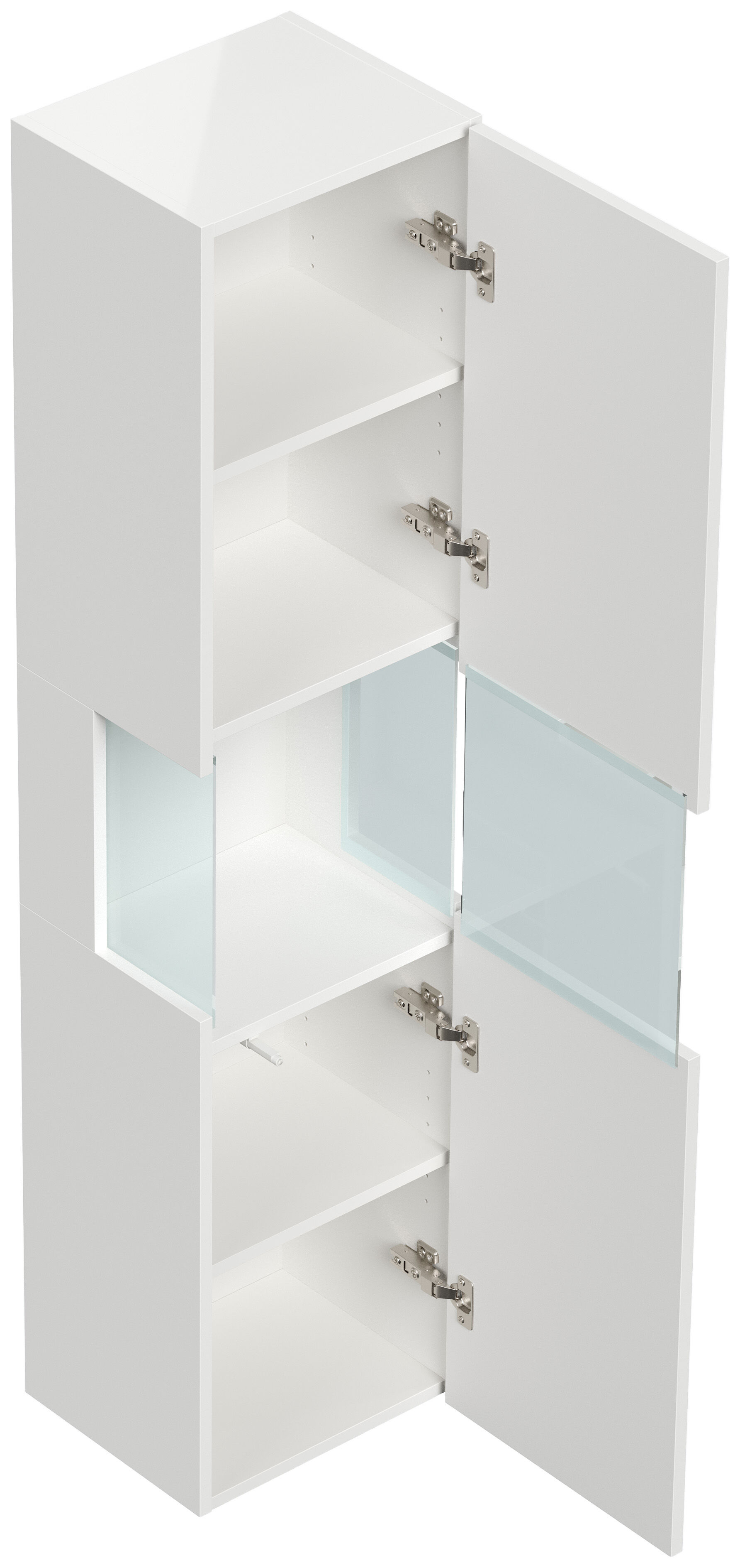 Design Badschrank Hochschrank 150cm  Softclose Taifun Glaselement eiche gold