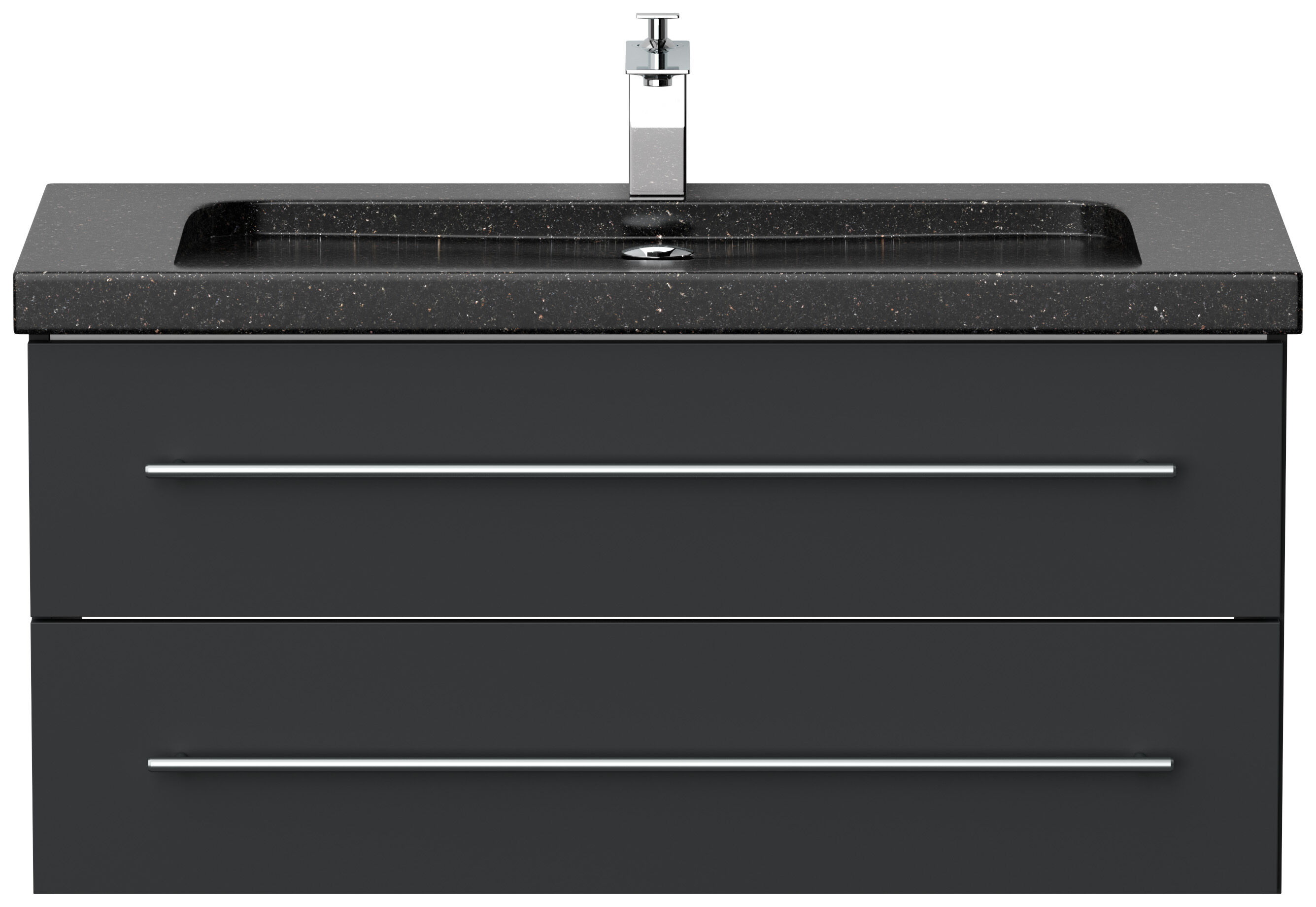 Badmöbel Granit Galaxy Black Damo 100 cm 1 Hahnloch SoftClose grafit