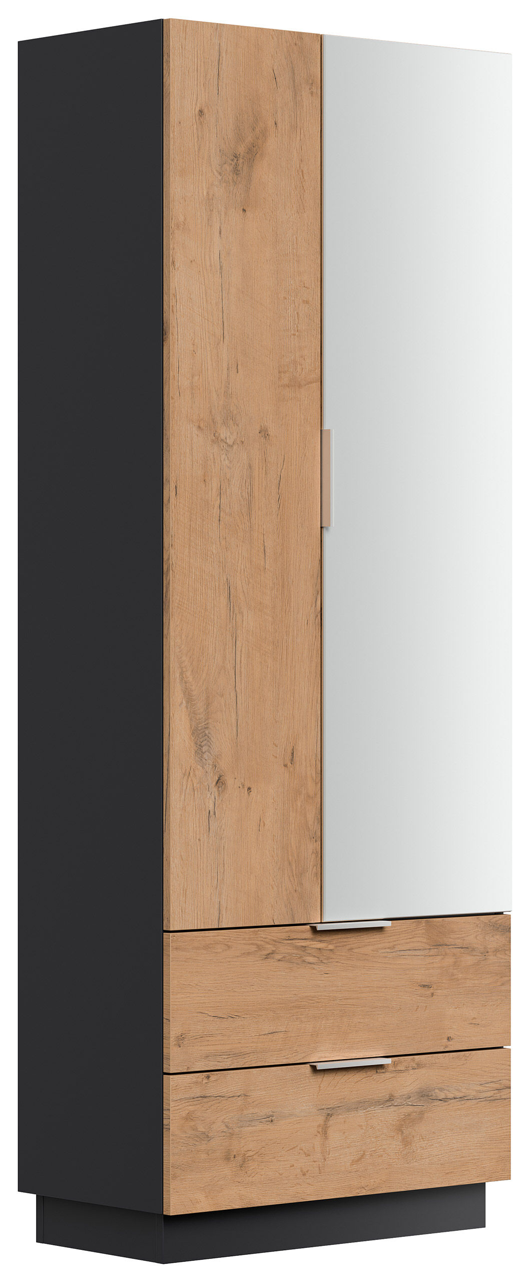 Schuhschrank Castello-M Spiegeltür 2 Softeinzüge 24 Paar Oak