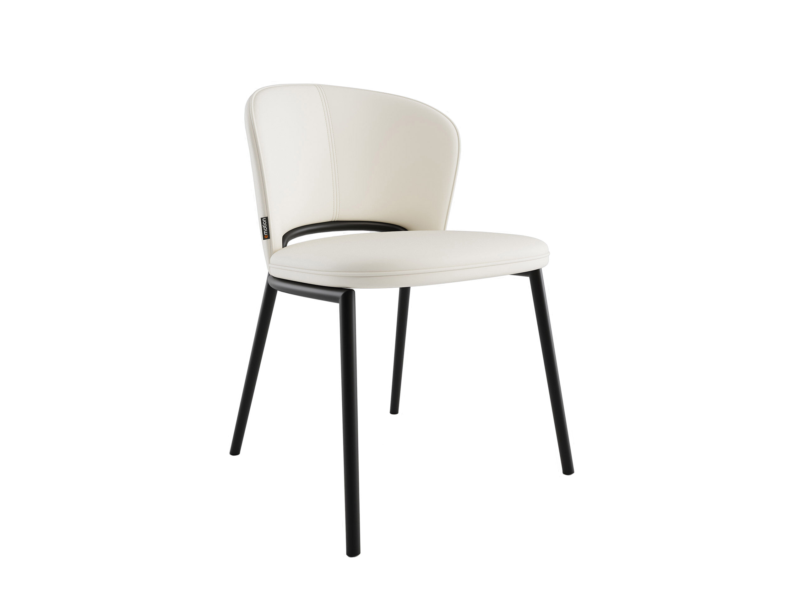 4er Set Esszimmerstuhl Design Küchenstuhl Dean Kunstleder creme Metallbeine