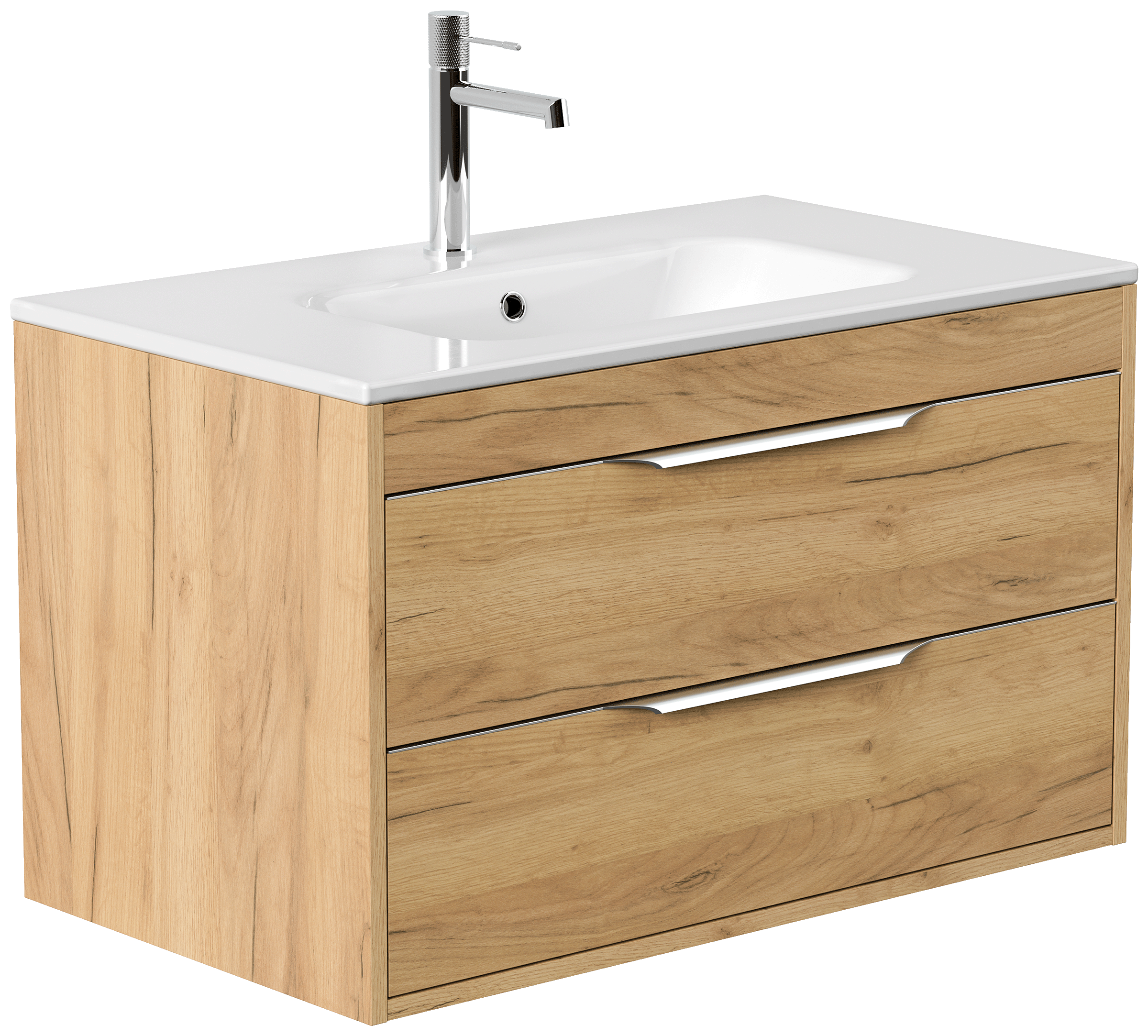 Badmöbel Elements 80 SoftClose eiche gold inkl. Kosmetikeinsatz