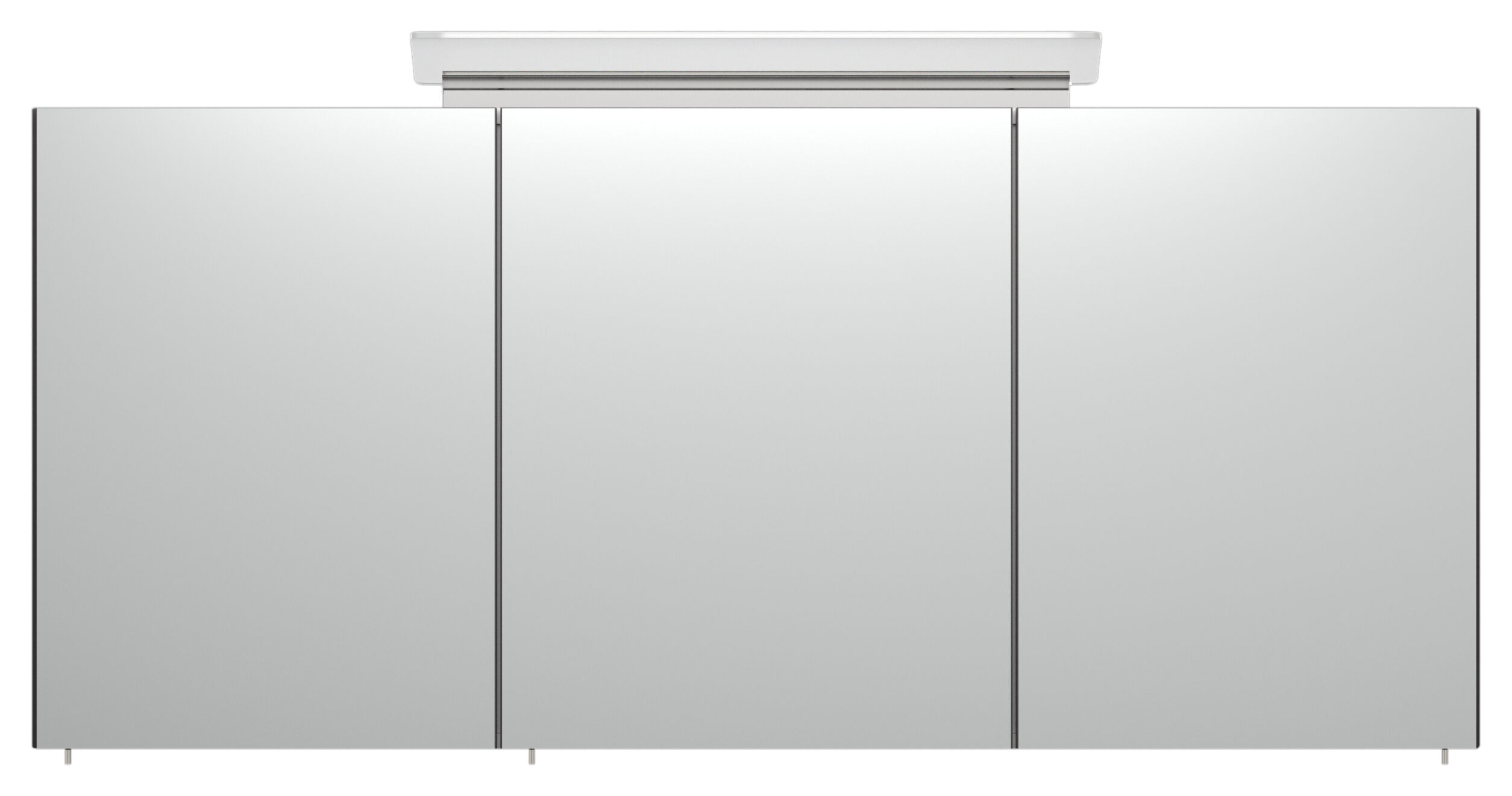 Spiegelschrank 140cm inkl. Design LED-Lampe und Glasböden weiss hochglanz