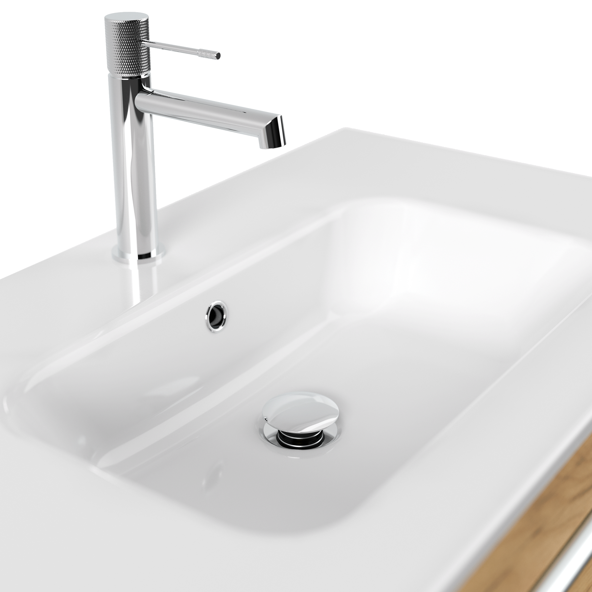 Badmöbel Elements 80 SoftClose eiche gold inkl. Kosmetikeinsatz