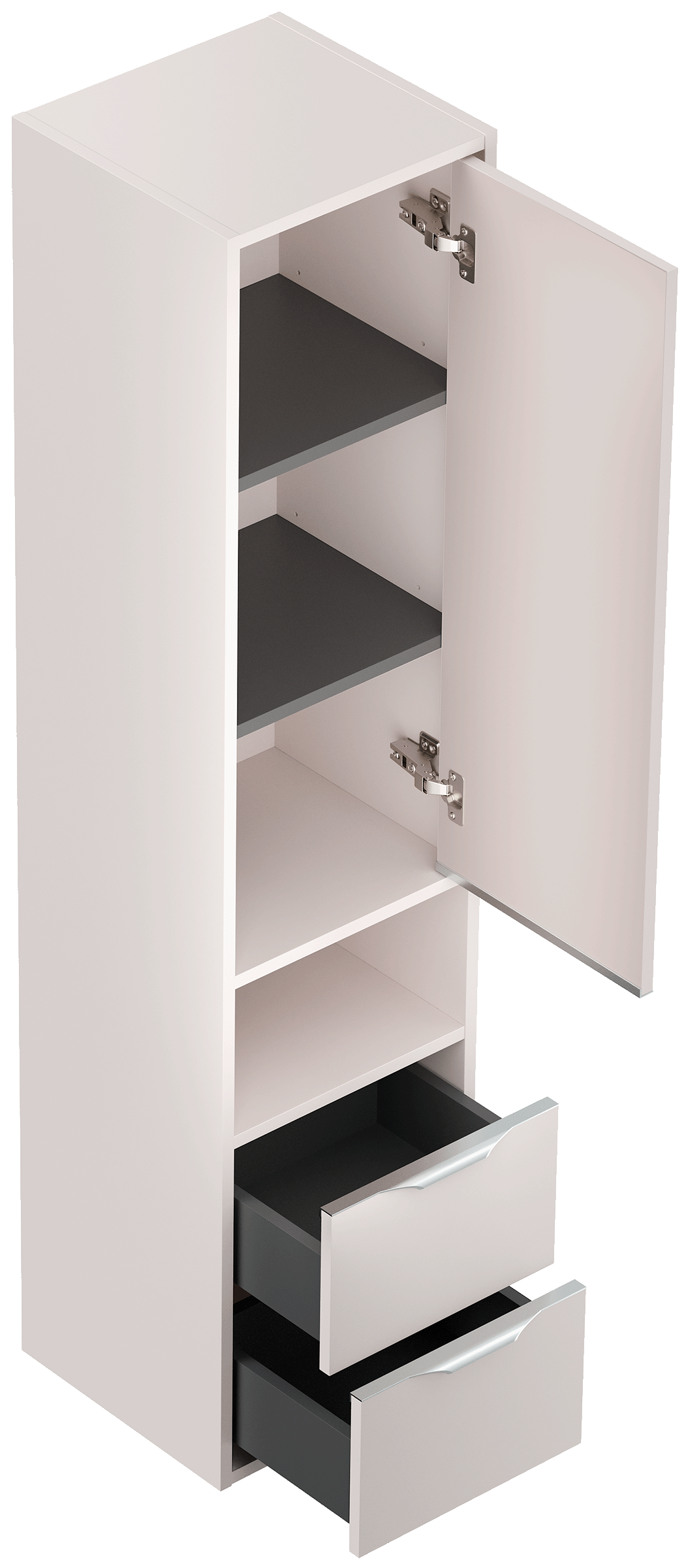 Hochschrank Elements 35x150cm Softclose Tür und Schubladen kaschmir