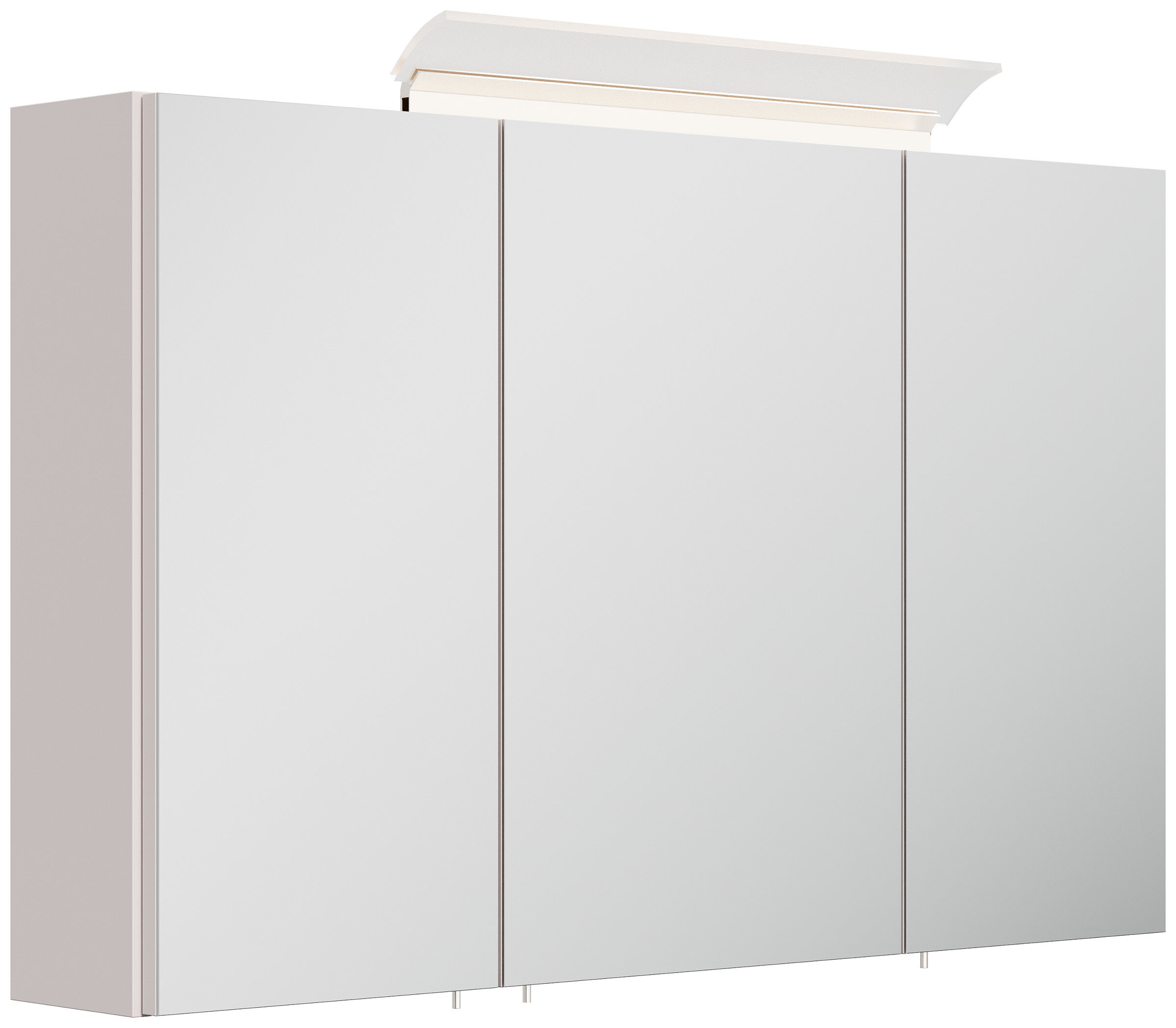 Spiegelschrank 100cm inkl. Design LED-Lampe und Glasböden eiche gold