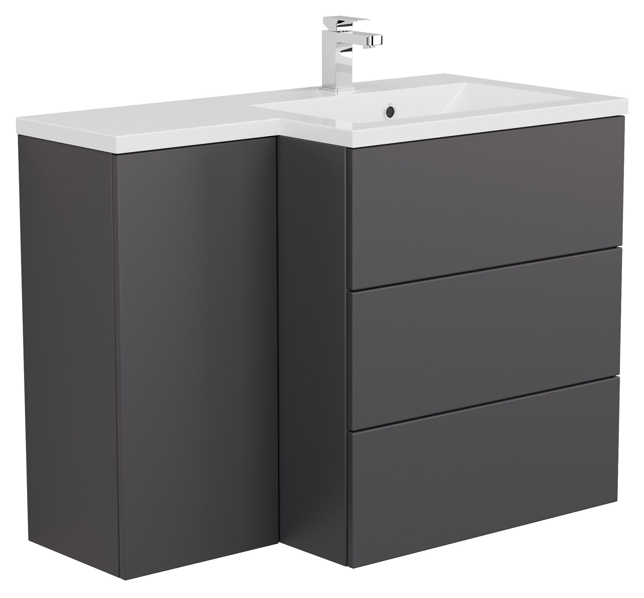 Badblock Adelia links SoftClose weiss hochglanz