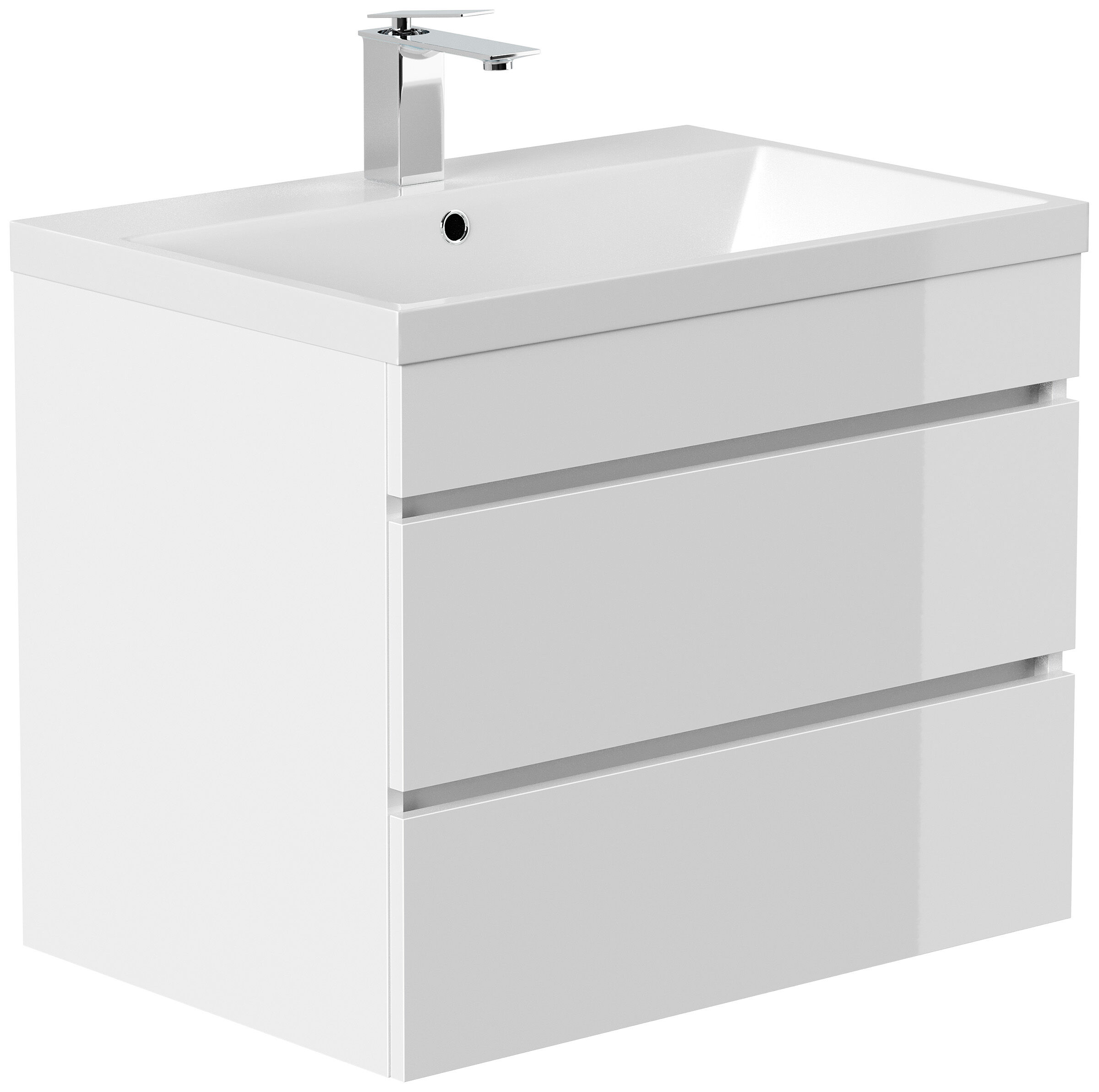 Badmöbel Via 70 SoftClose weiss hochglanz mit grifflosen Schubladen