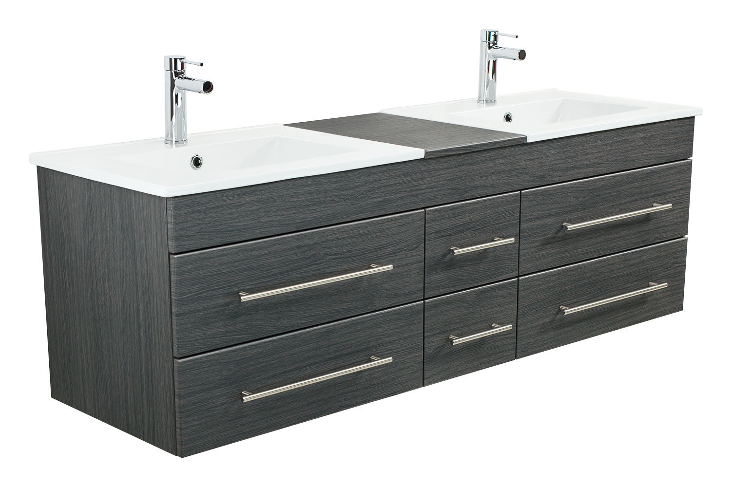 Badmöbel Milano XL 172cm Doppel- Waschtisch SoftClose weiss hochglanz