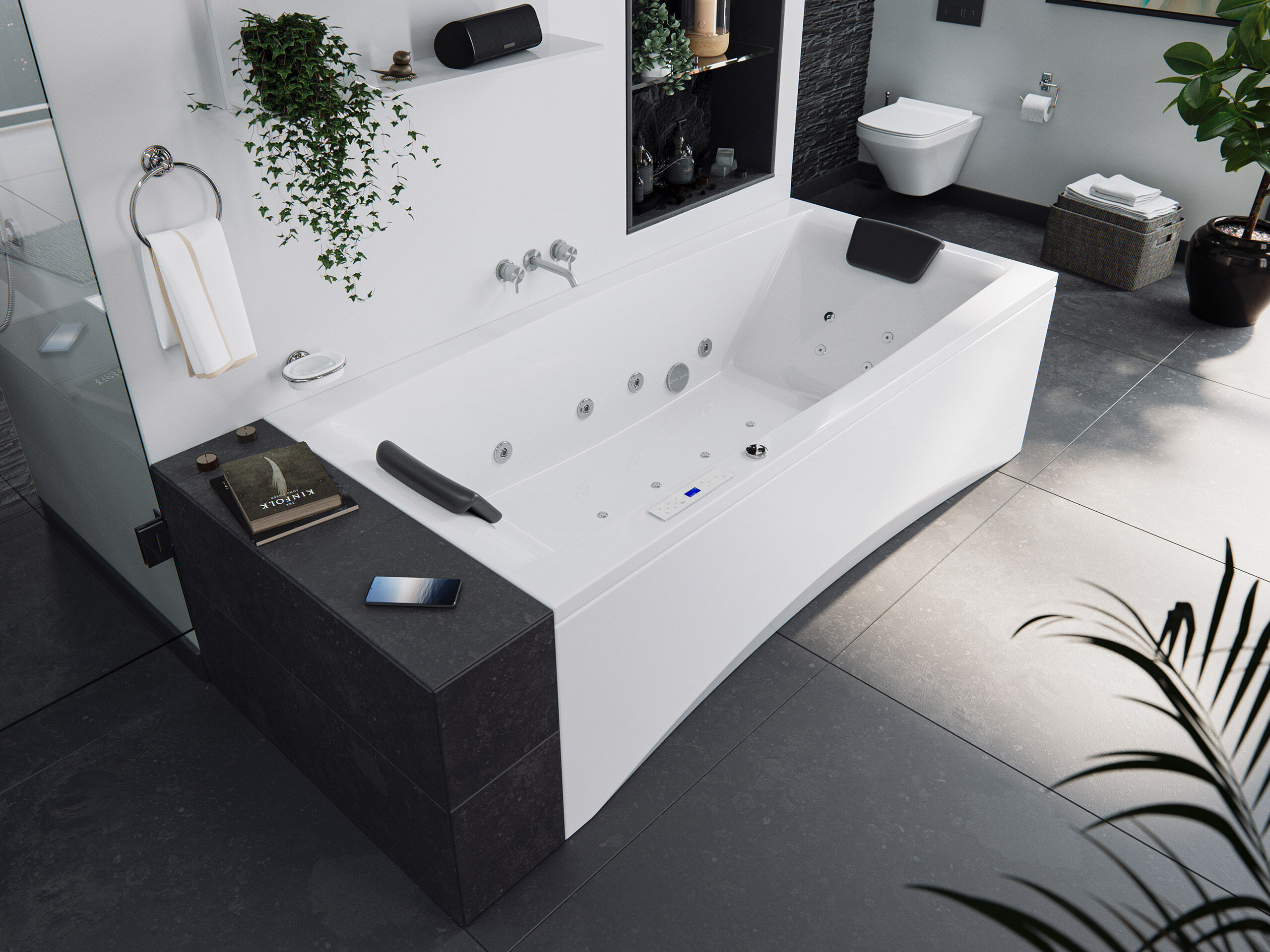 Rechteck Whirlpool Unity 190x90 Made in Germany 24 Massagedüsen mit Armatur