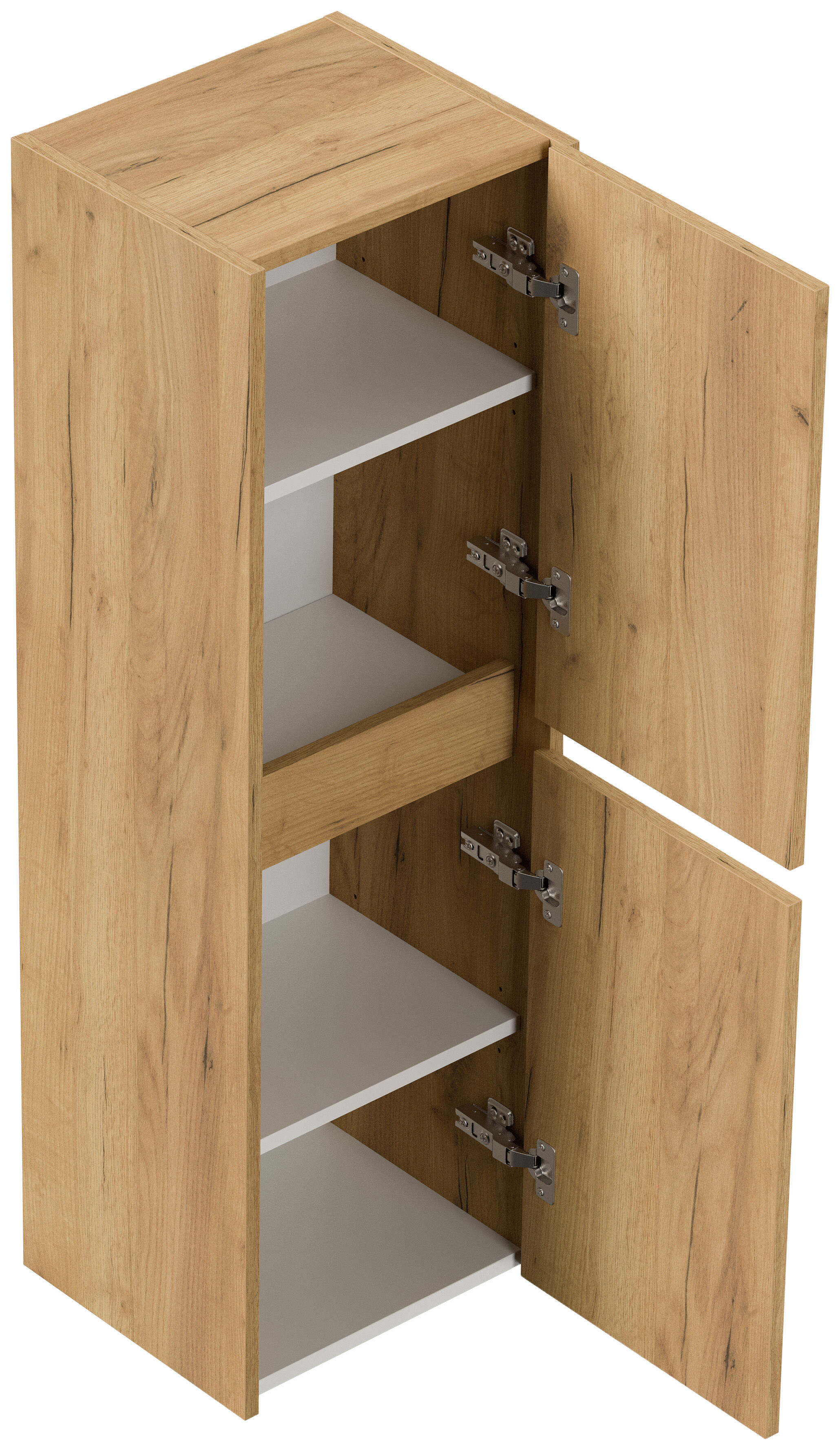Badmöbelset Taifun 60cm 4tlg mit Spiegelschrank & 2x Seitenschrank eiche gold