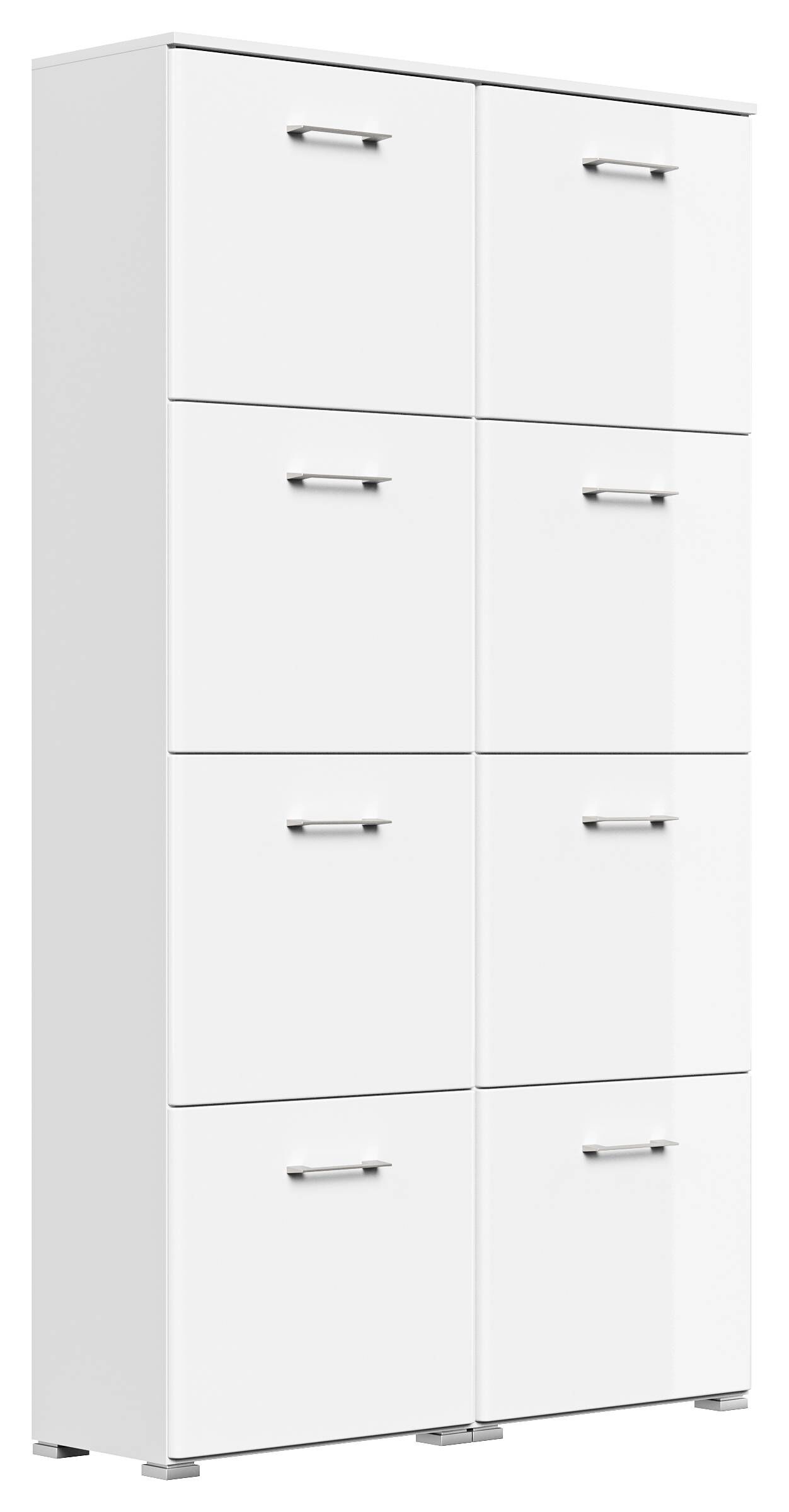 Schuhschrank Emotion 8 Klappen 32 Paar 105x187 cm Weiss-Brombeer