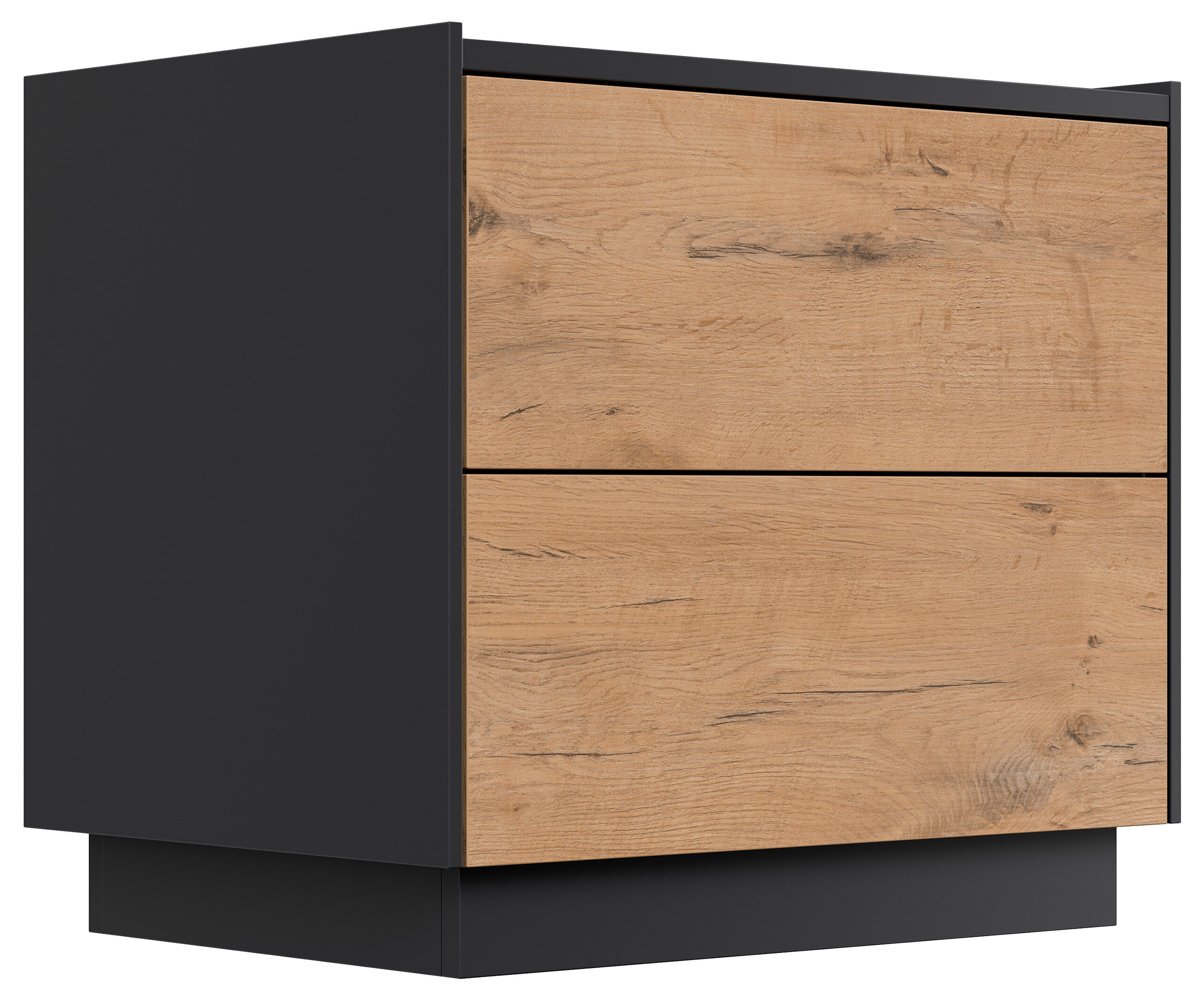Design Nachttisch Kommode Concepto L 60cm, 2 Pushauszüge Oak