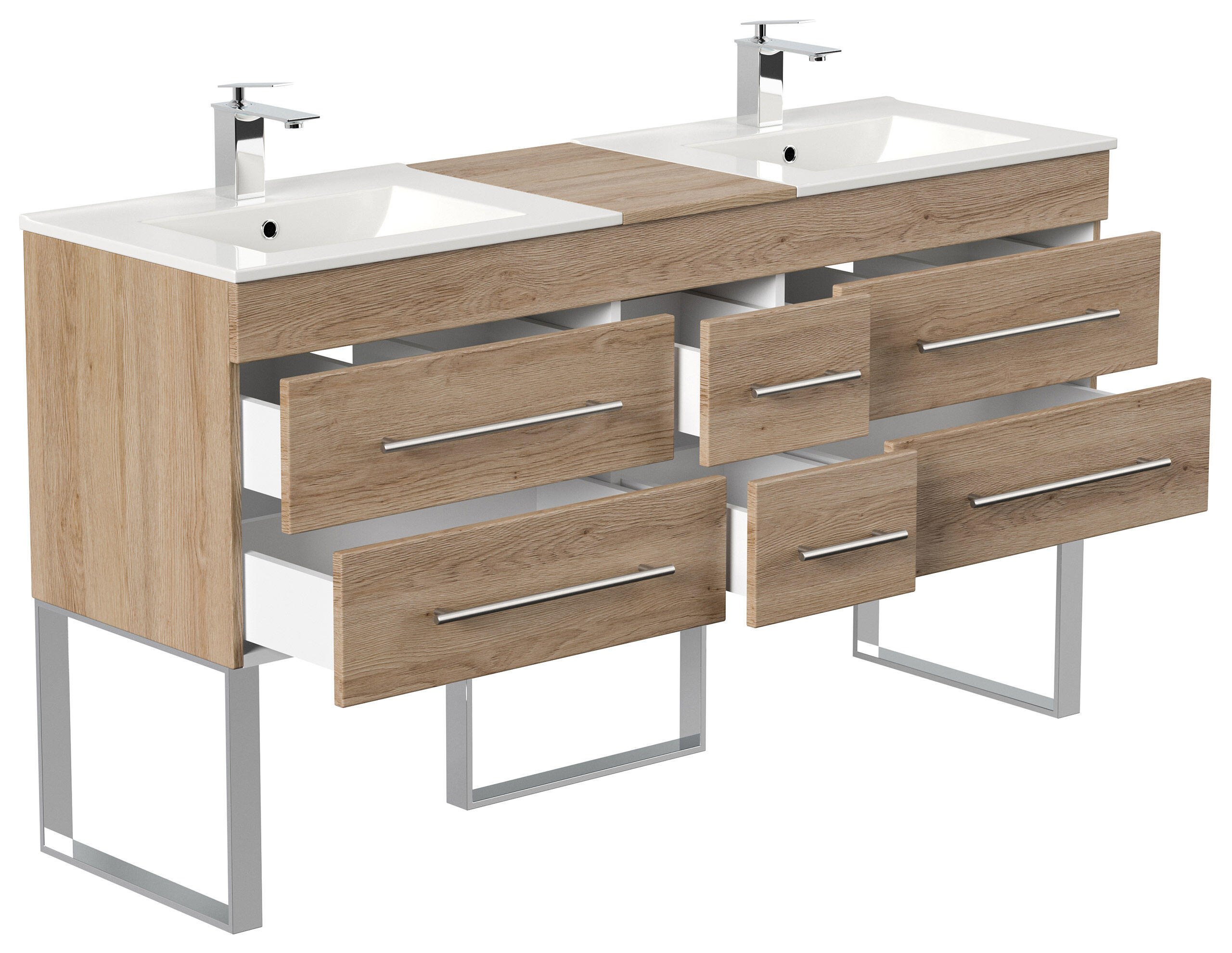 Stand Badmöbel Roma XL SoftClose weiss hochglanz