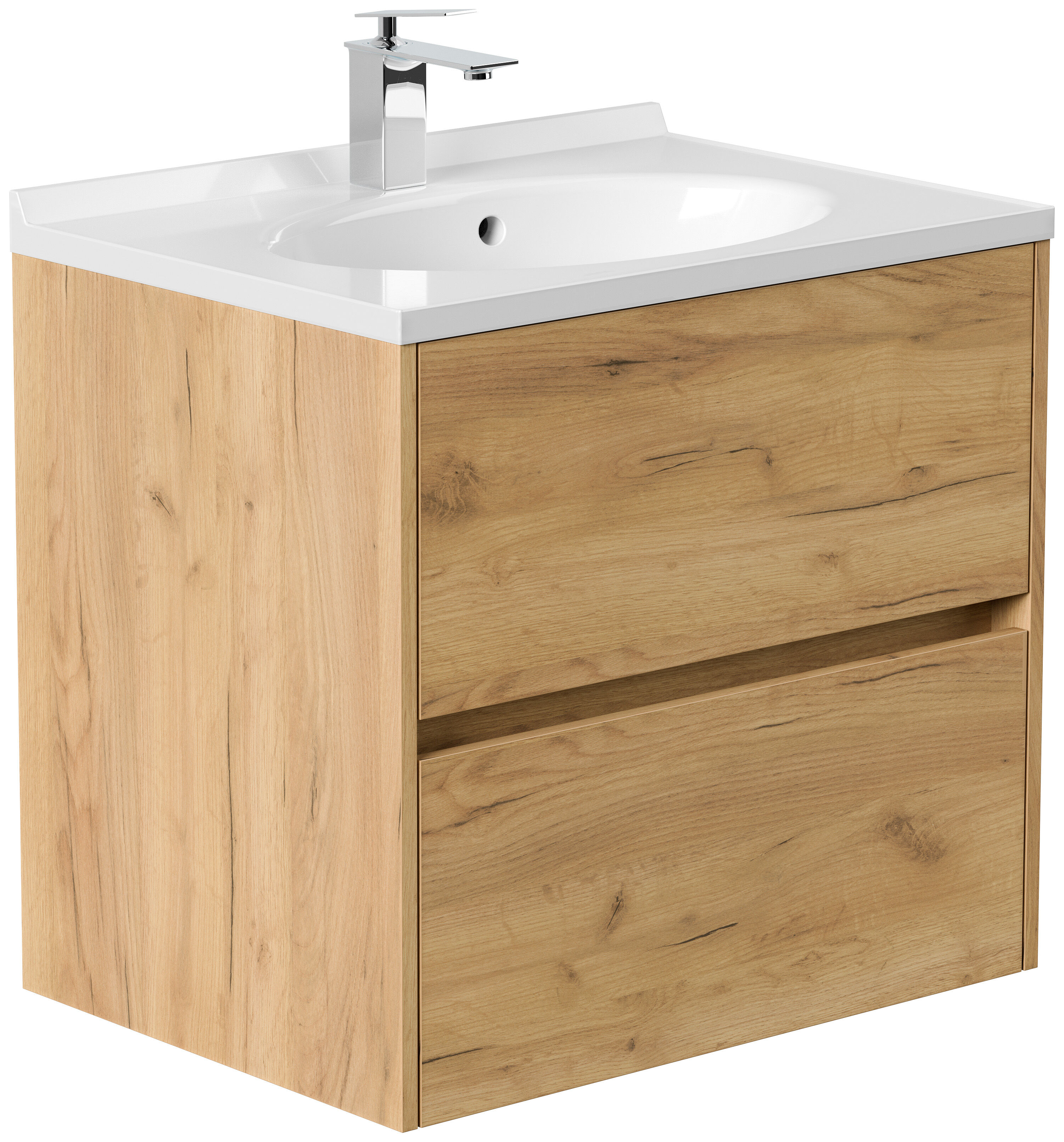 Badmöbel Rina & Waschtisch 70cm 2 Greifraum SoftClose Auszüge grafit