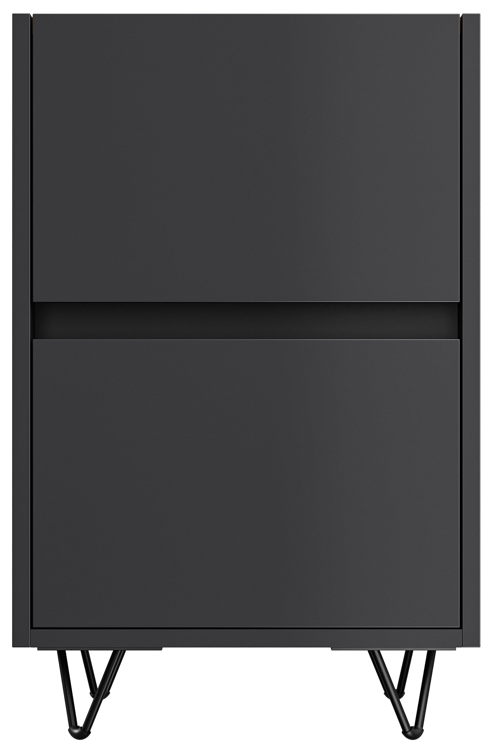 Nachttisch Yako 40cm 2 SoftClose stehend Weiß & Eiche Top