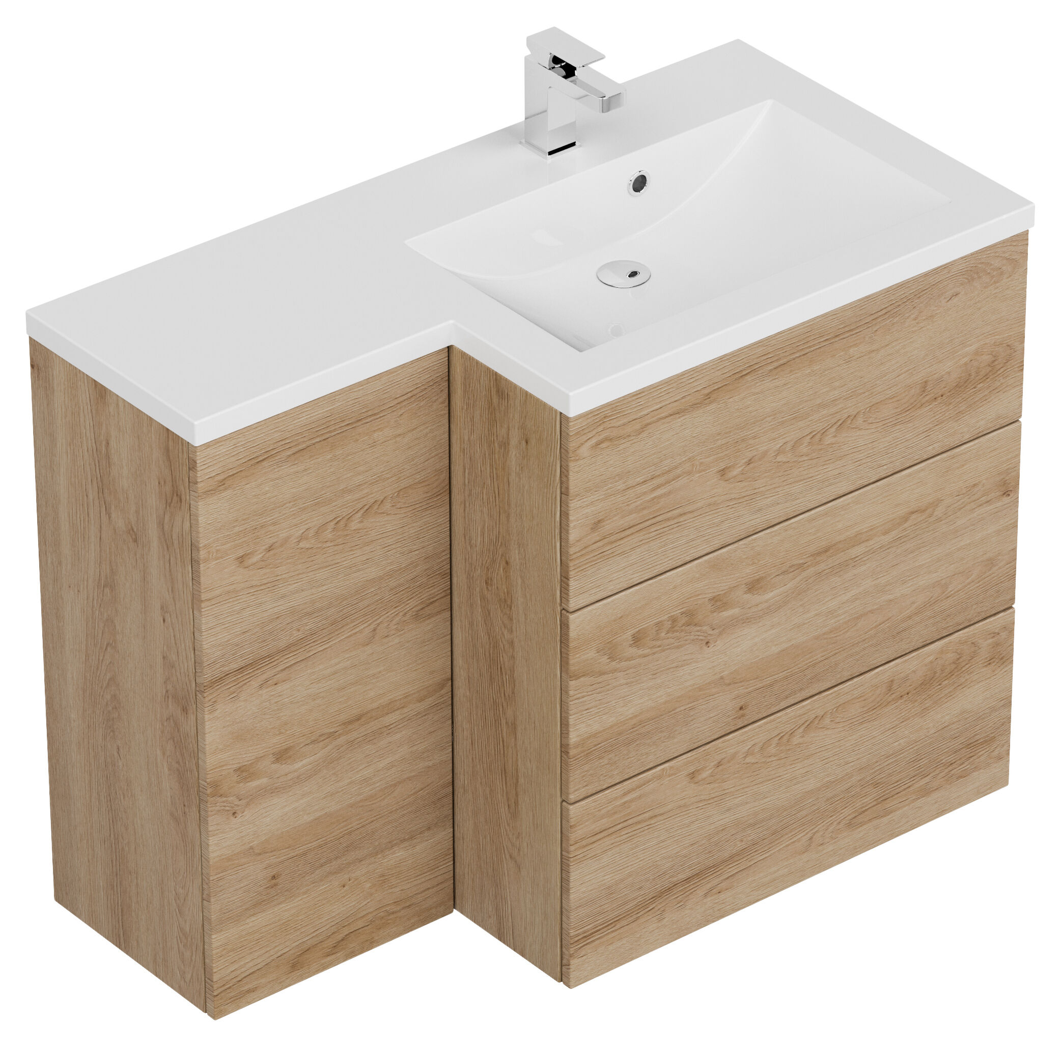 Badblock Adelia links SoftClose weiss hochglanz