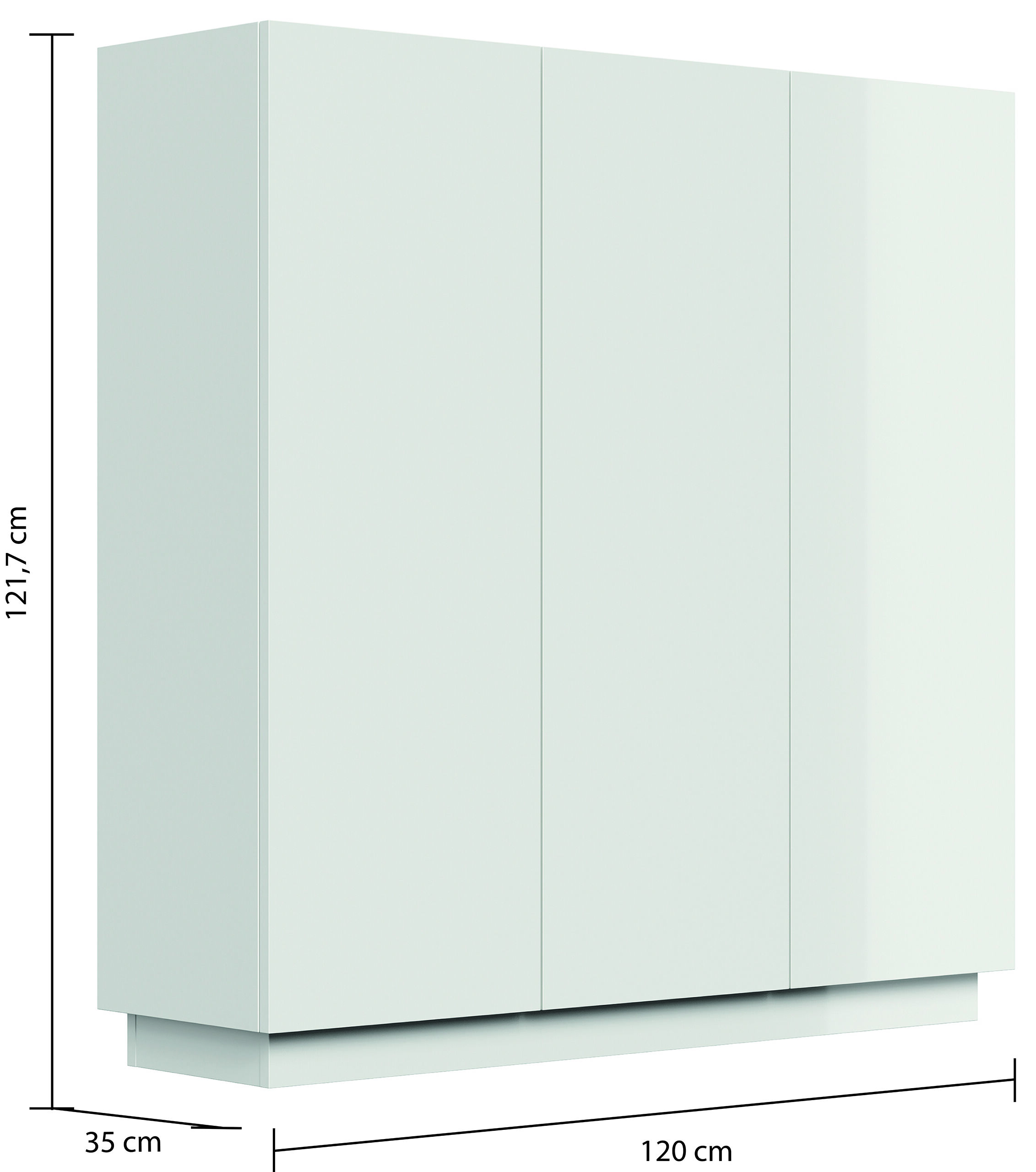 Sideboard Schuhschrank Alius-L 3 Türen Grafit hochglanz