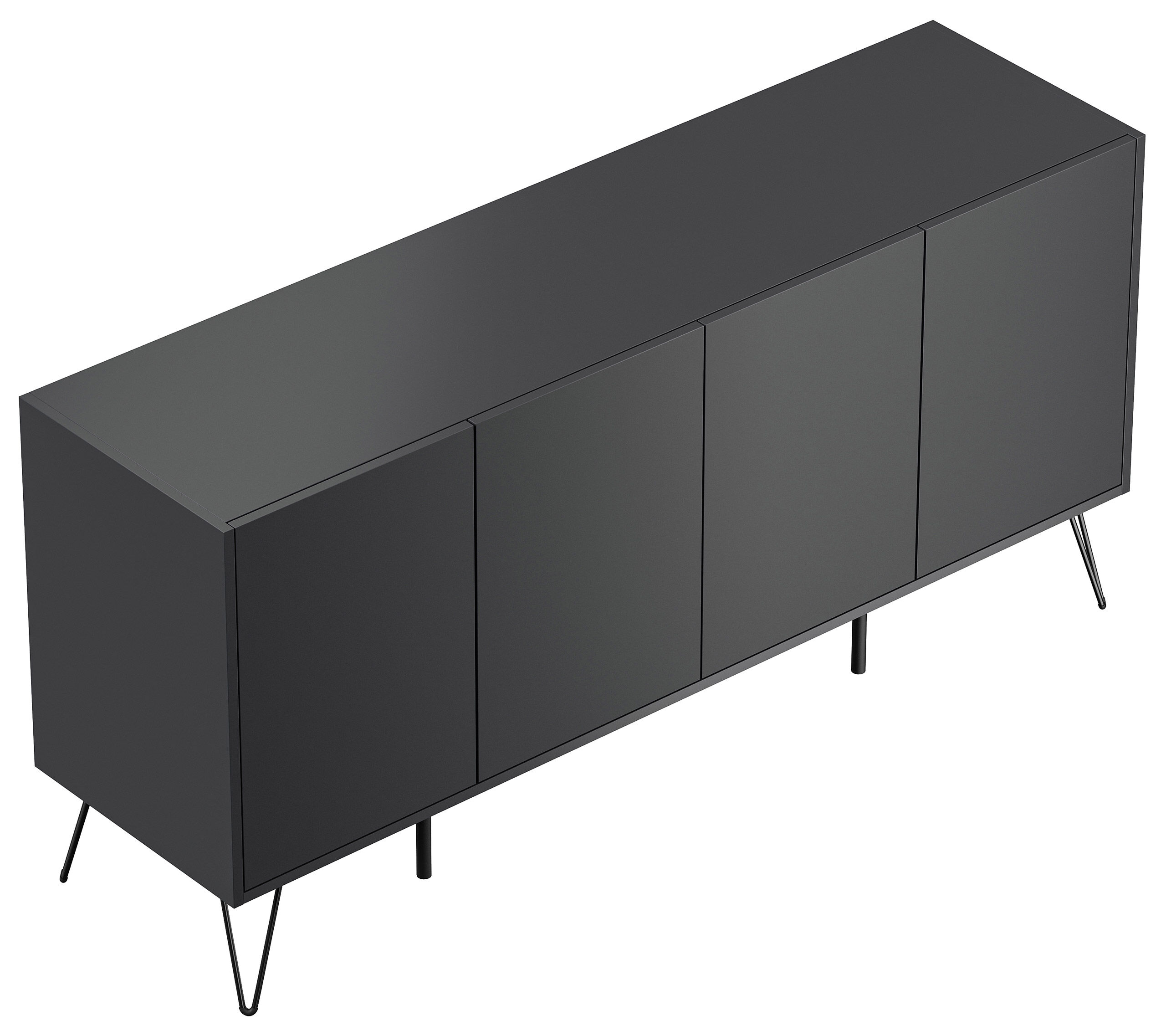 Raumwunder XL Sideboard Kommode Maxim 155cm stehend 4 Türen Grafit