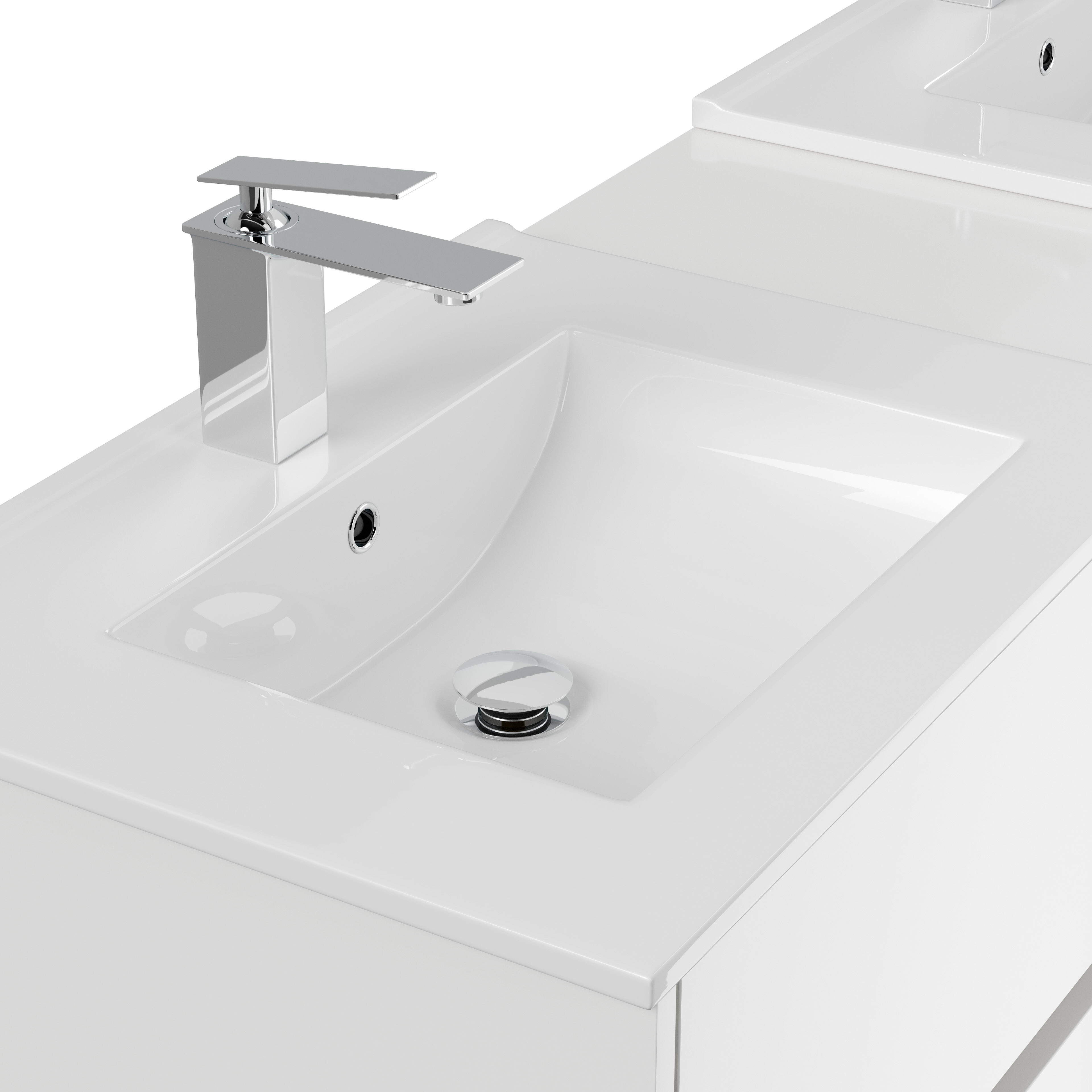 Badmöbelset Taifun 150cm 5tlg mit 2x Spiegelschrank & 2x Badschrank weiß Hgl