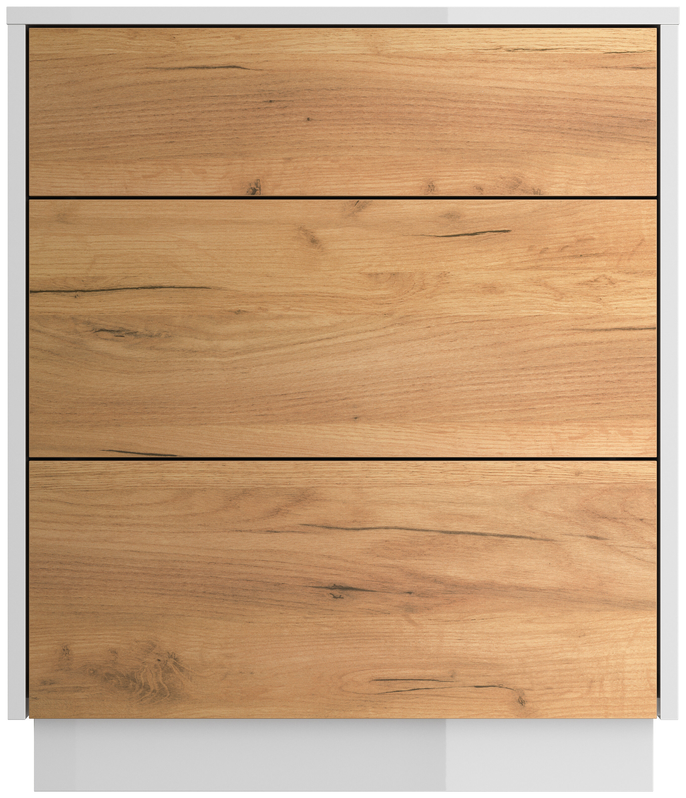 Design Nachttisch Lux L 60cm stehend, 3 Pushauszüge Grafit