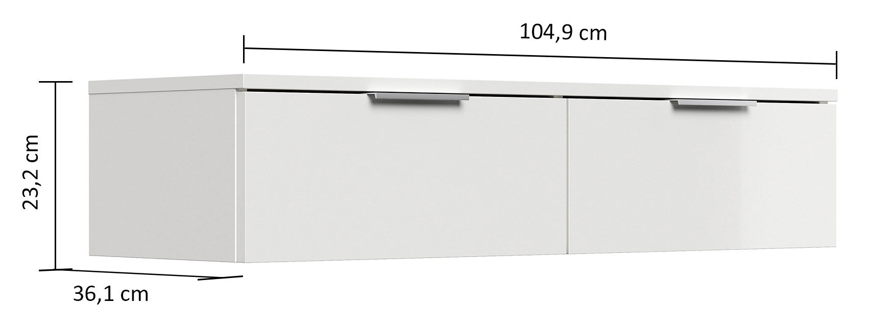Hängekonsole Urban Slimline 2 Schubladen Softclose Grafit