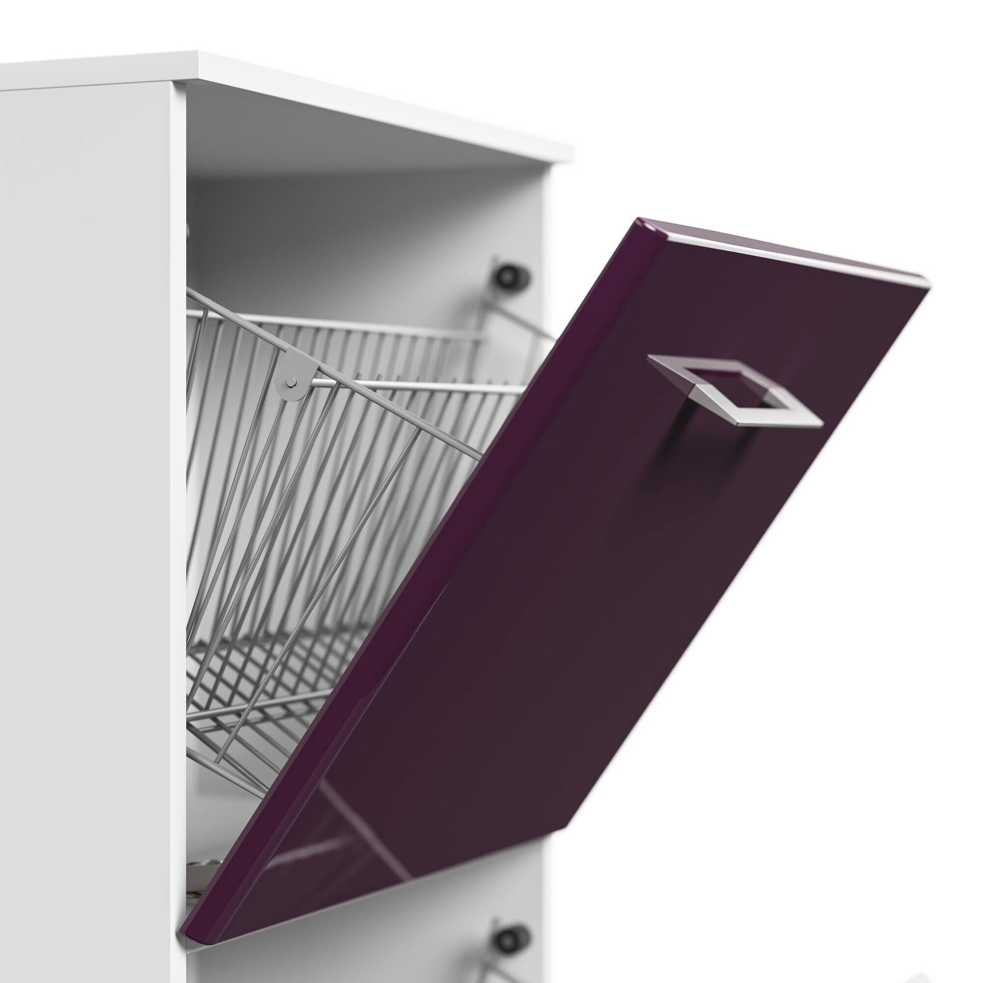 Schuhschrank Emotion 4 Klappen 16 Paar 52x187 cm Weiss-Weiss Hgl