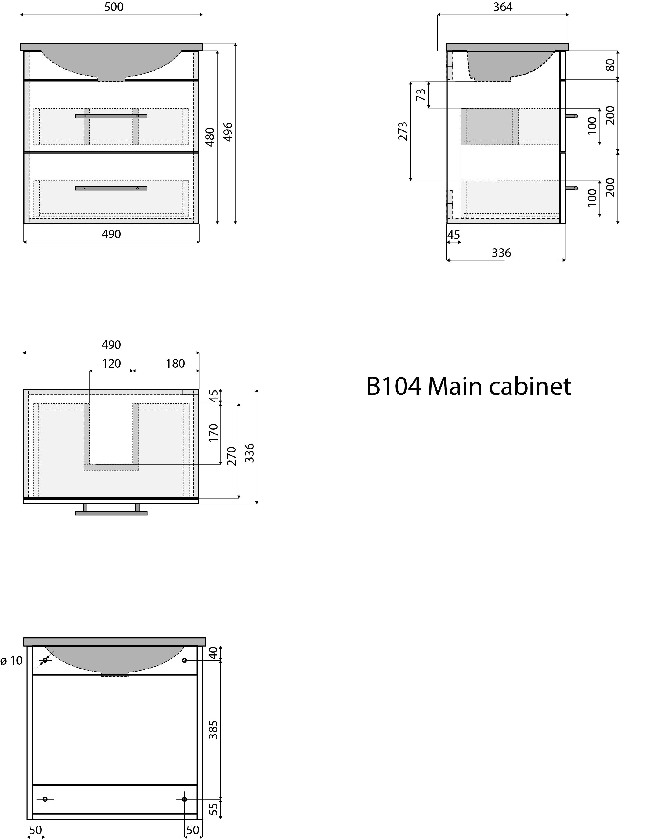 Badmöbel Mars 500 SlimLine SoftClose eiche hell