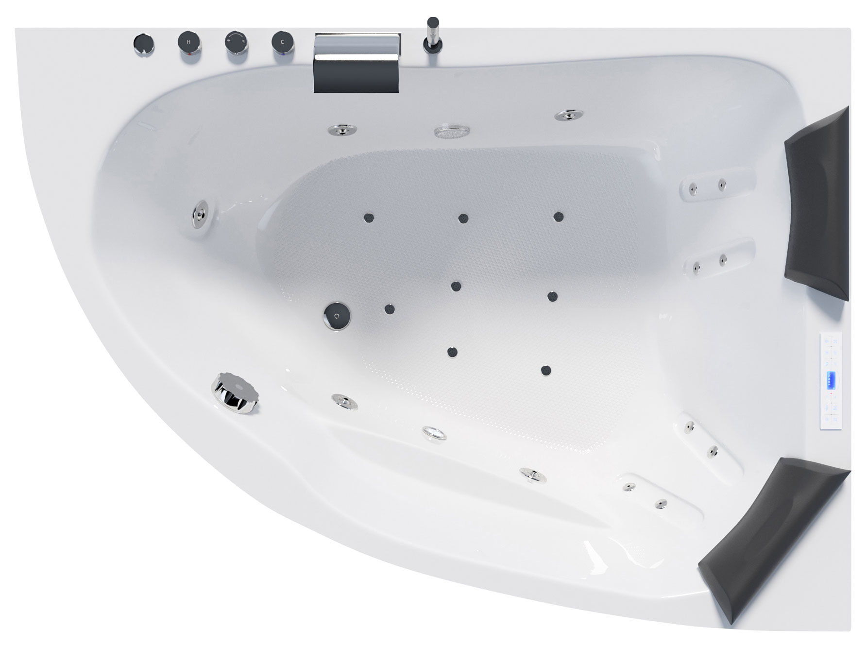 Whirlpool Royal XL 180x130 rechts Made in Germany 21 Düsen Befüllung Überlauf