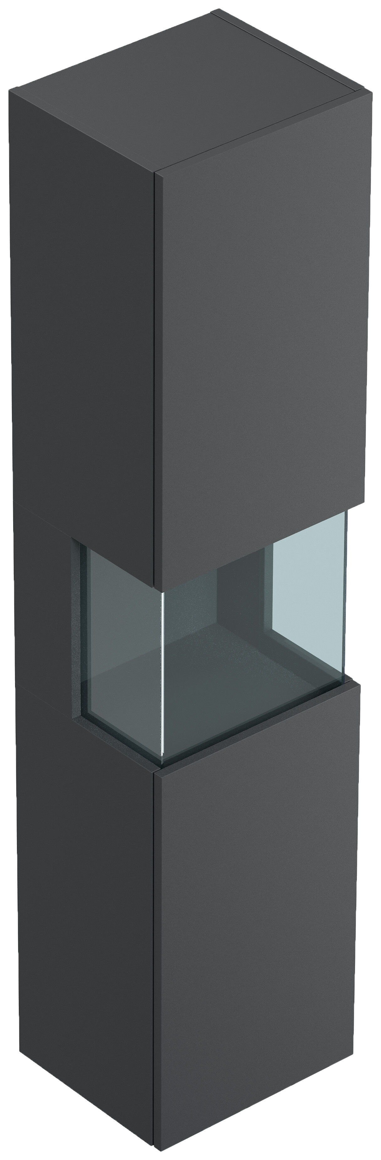 Design Badschrank Hochschrank 150cm  Softclose Taifun Glaselement eiche gold