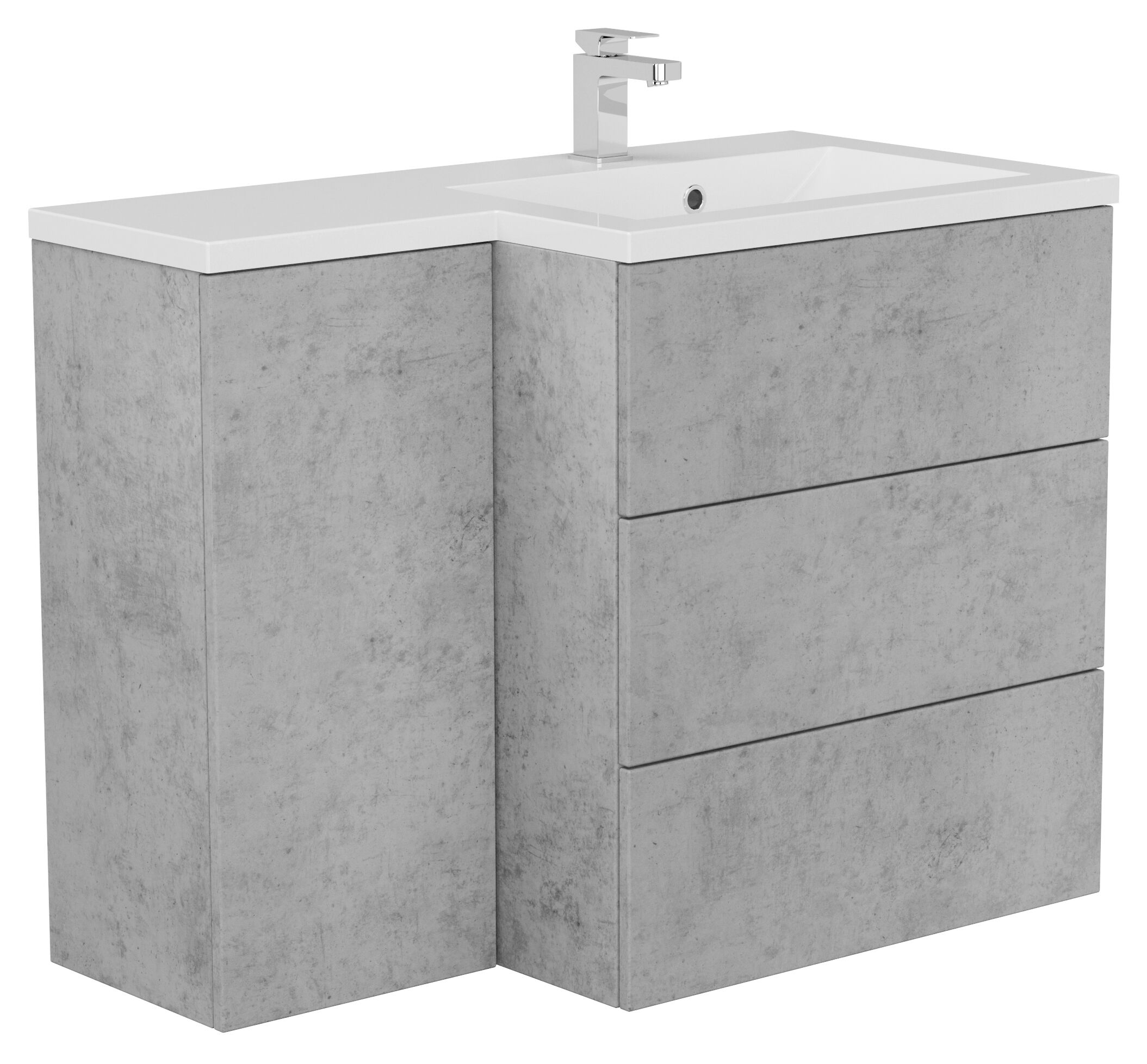 Badblock Adelia links SoftClose weiss hochglanz