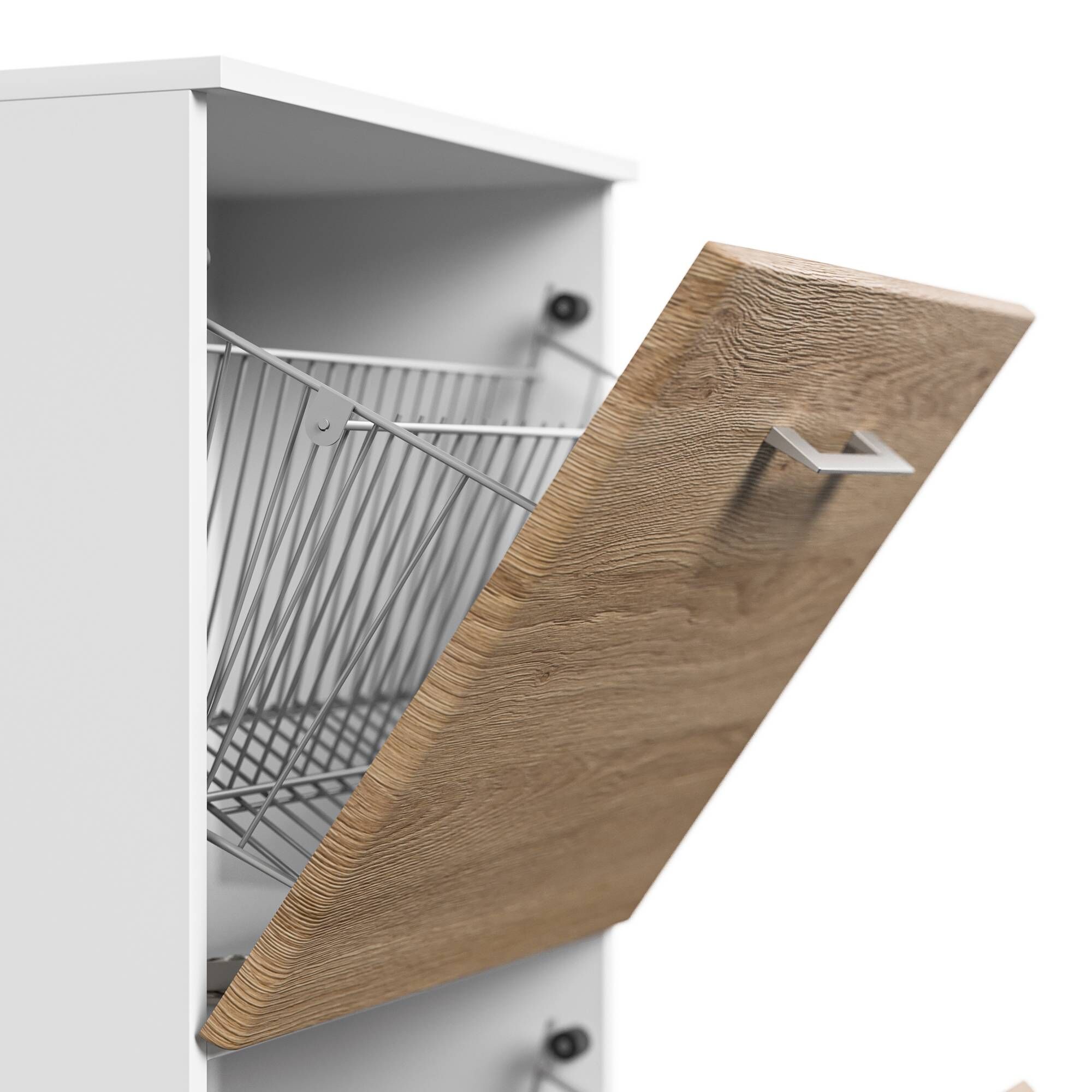 Schuhschrank Emotion 4 Klappen 16 Paar 52x187 cm Weiss-Weiss Hgl