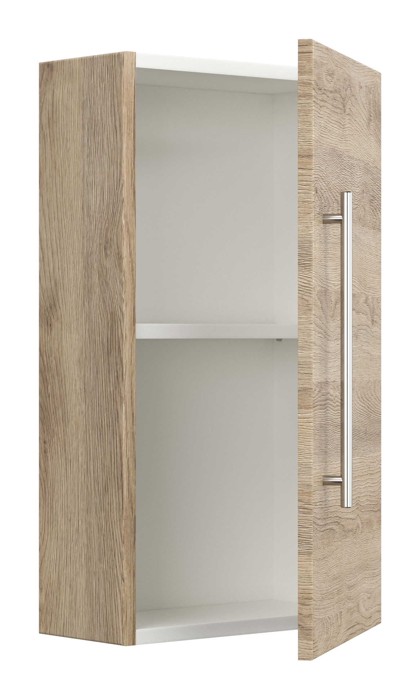 Badschrank-Set - Midischrank 75cm und Hängeschrank 62cm eiche hell