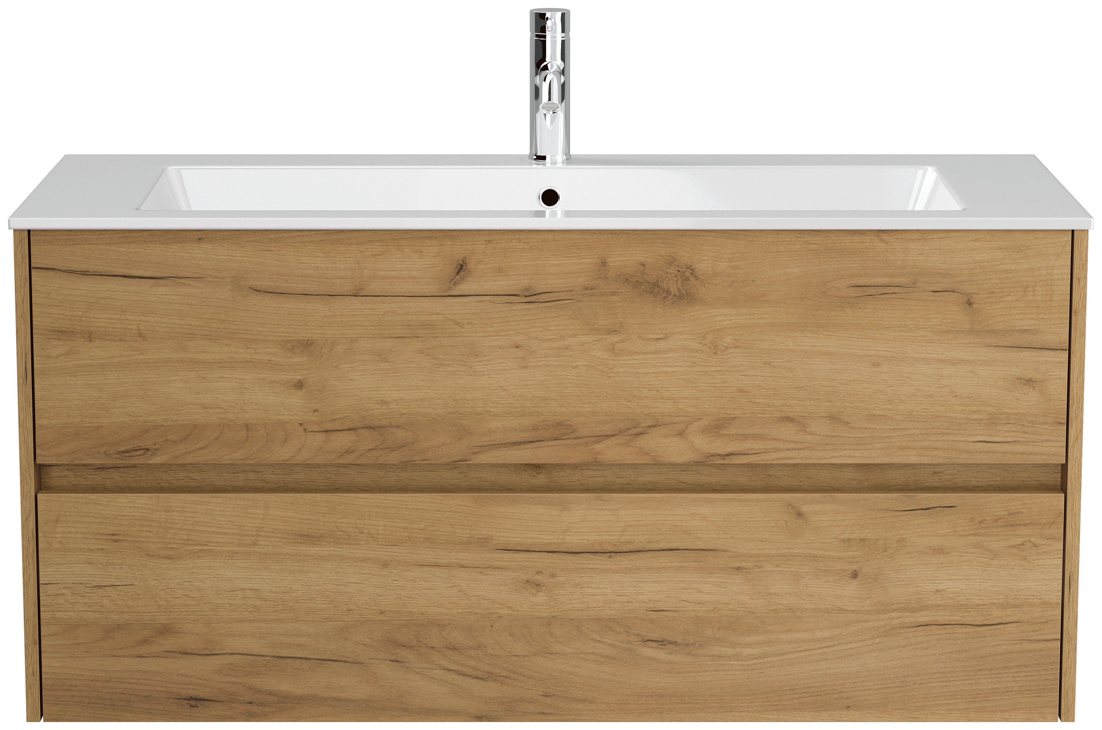 Badmöbel Taifun mit Waschtisch 120 cm 2 Greifraum SoftClose Auszüge eiche gold
