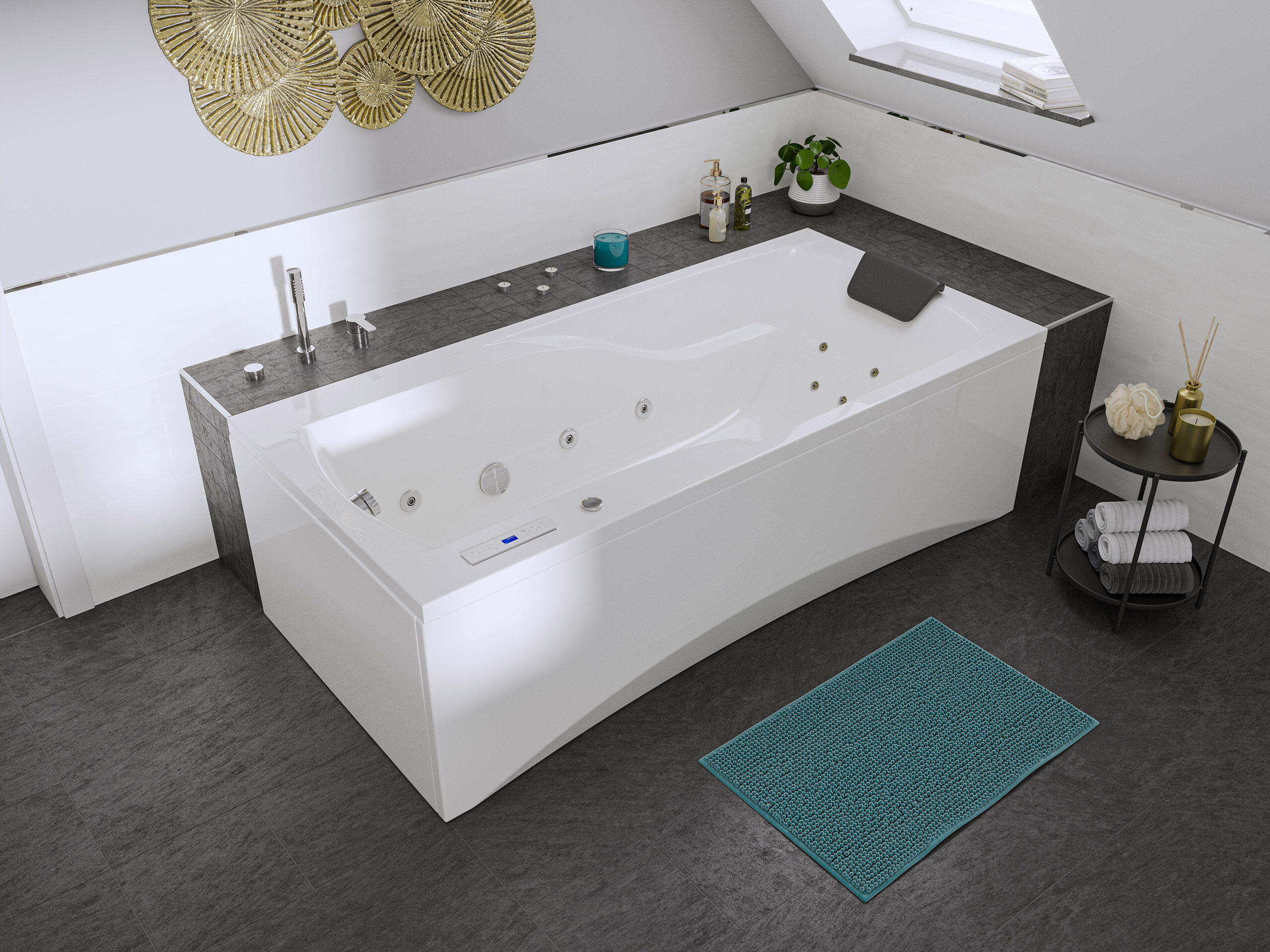 Rechteck Whirlpool Centauri 190x90 rechts Made in Germany 18 Düsen mit Armatur