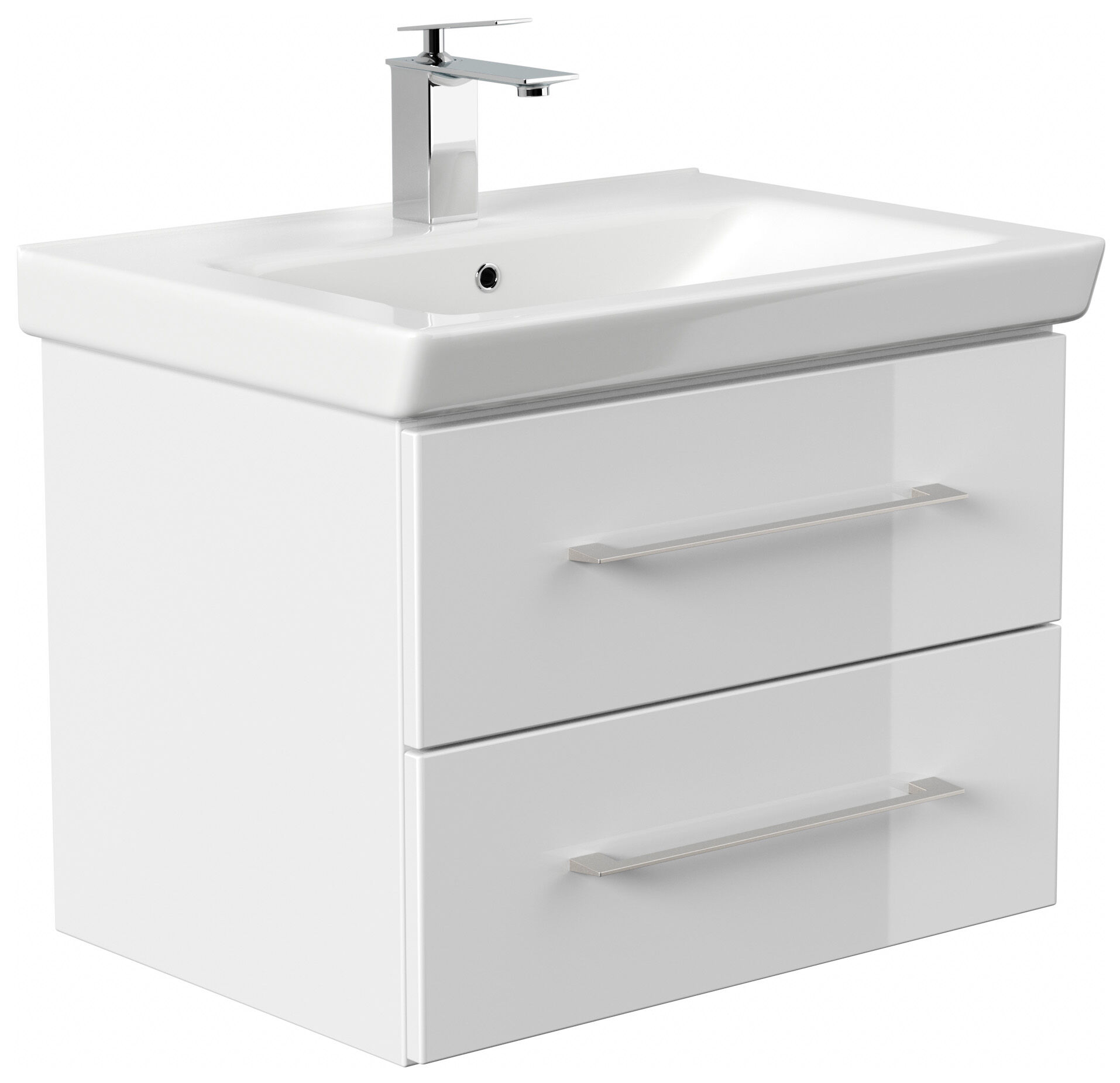 Badmöbel City  65cm mit V&B Subway 2.0 Waschbecken SoftClose eiche hell