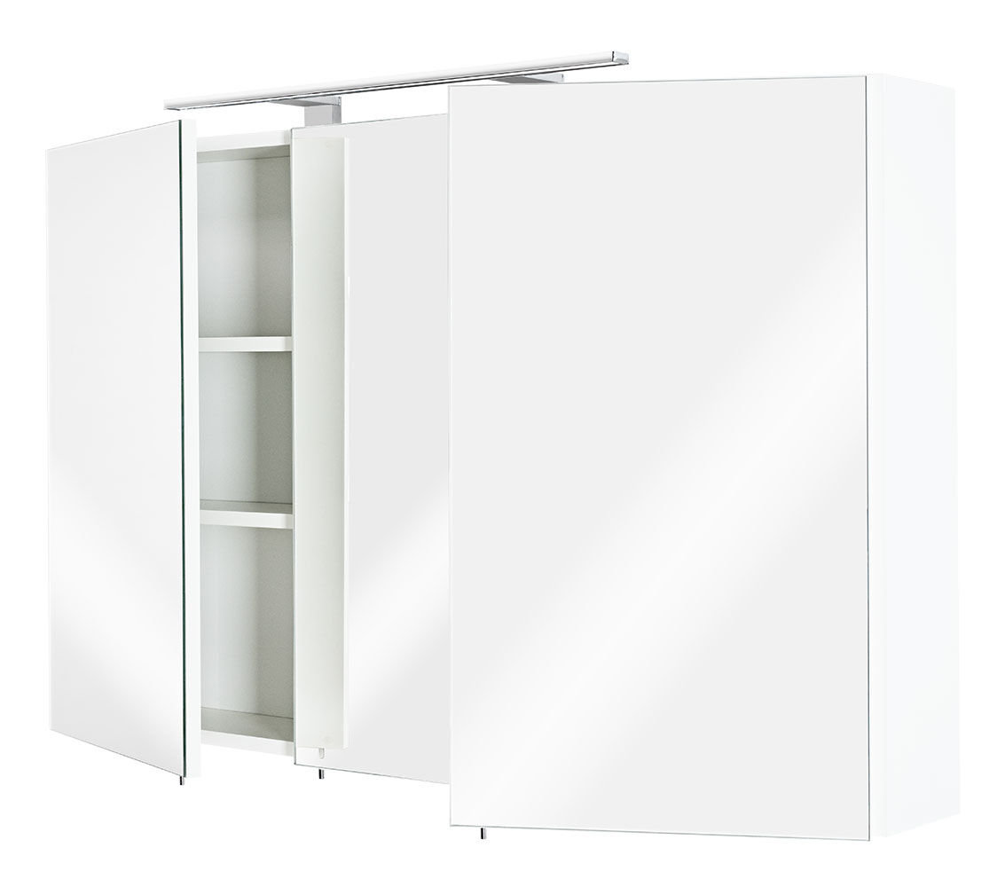 Spiegelschrank 110x68x16cm mit LED Leuchte weiß matt