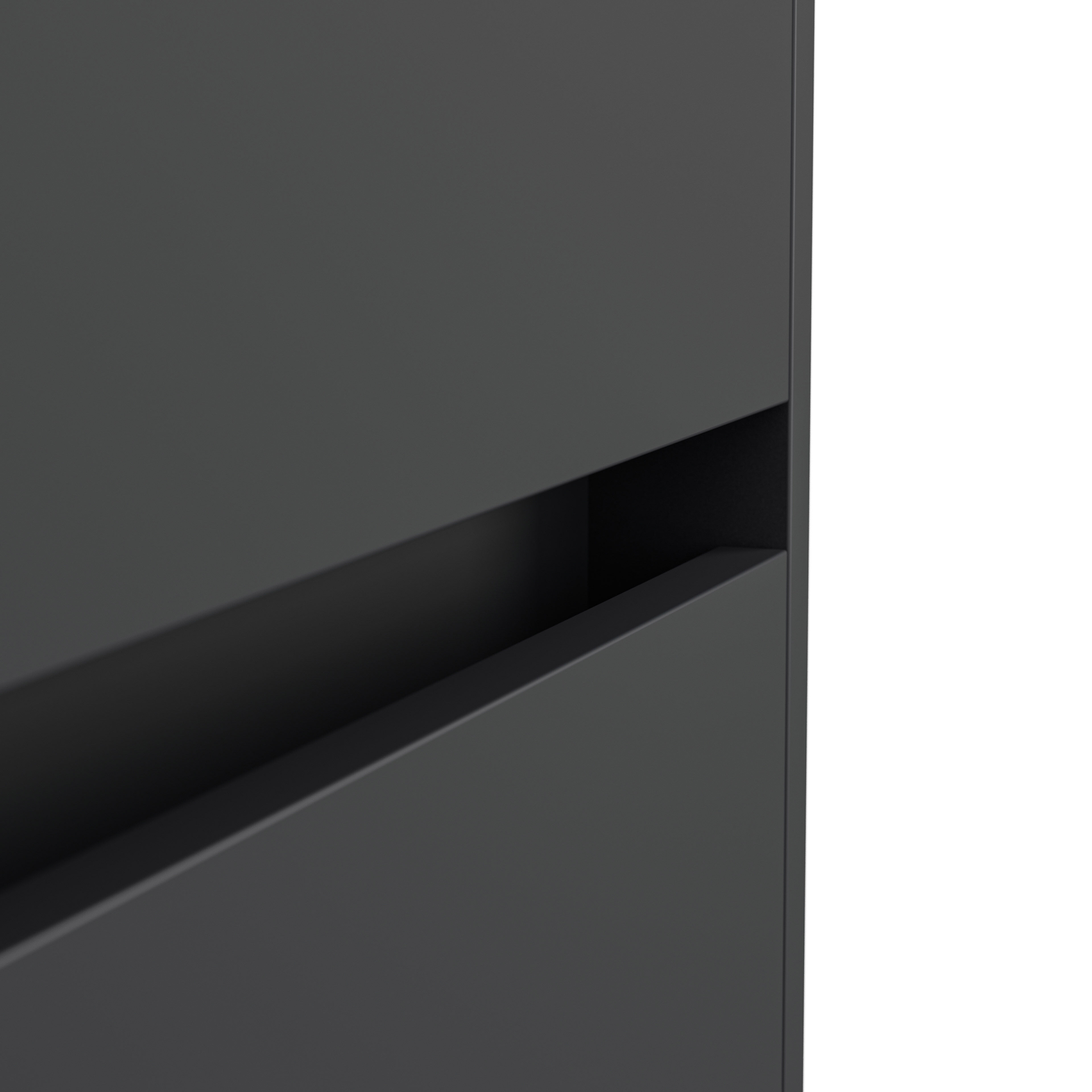 Nachttisch Yako 50cm 2 SoftClose stehend Weiß & Eiche Front