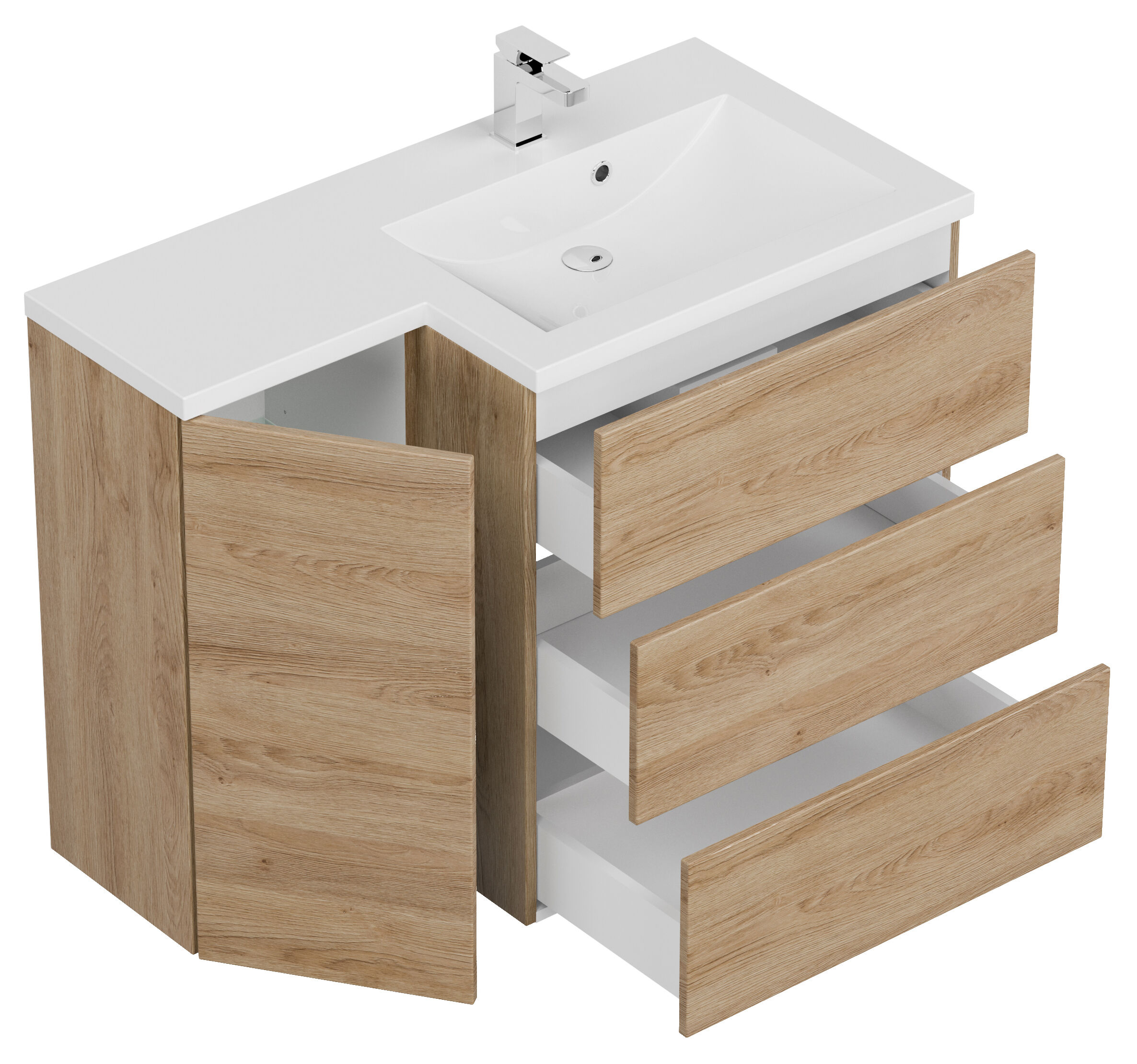 Badblock Adelia links SoftClose weiss hochglanz