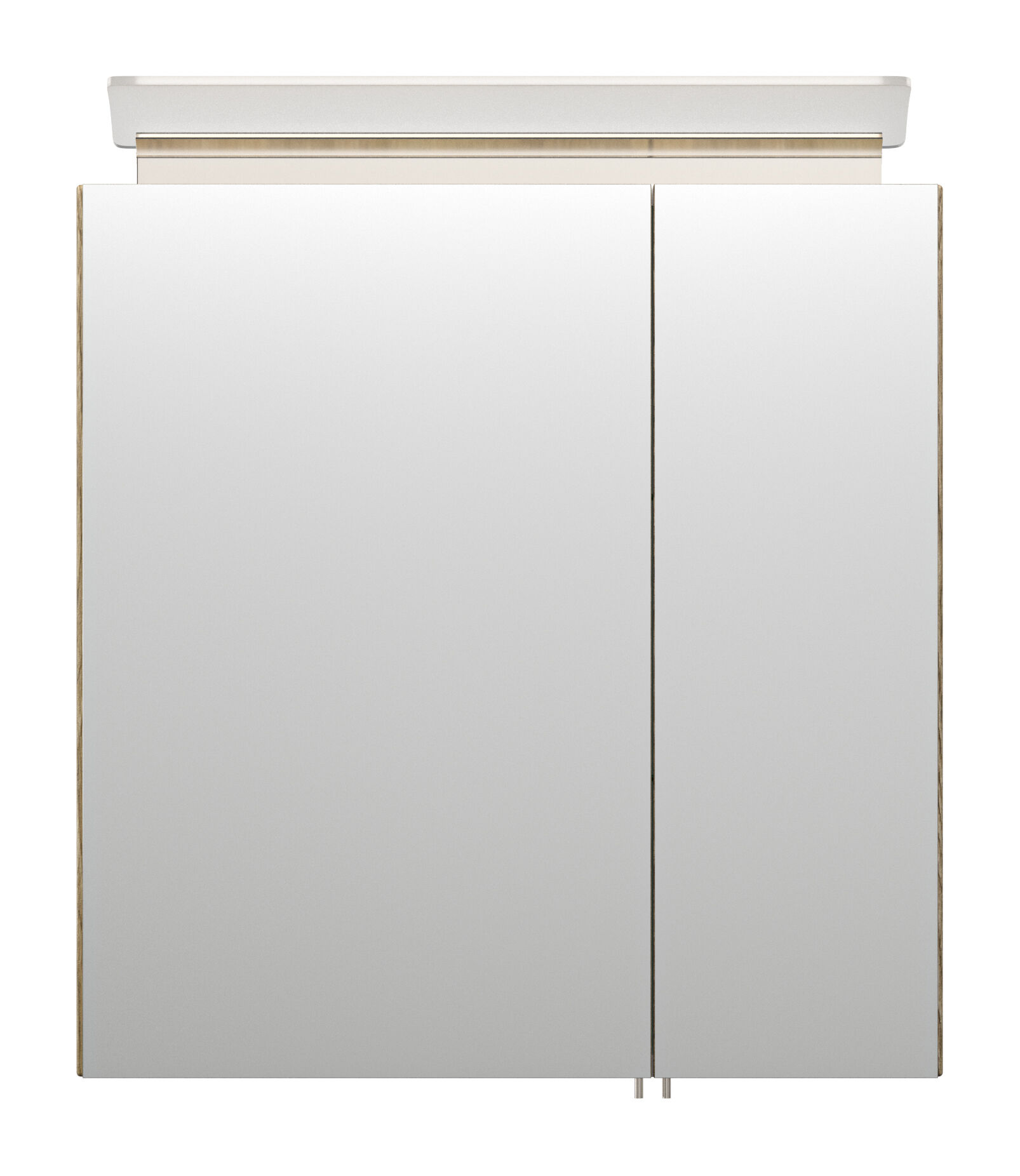 Spiegelschrank 60cm inkl. Design LED-Lampe und Glasböden anthrazit gemasert