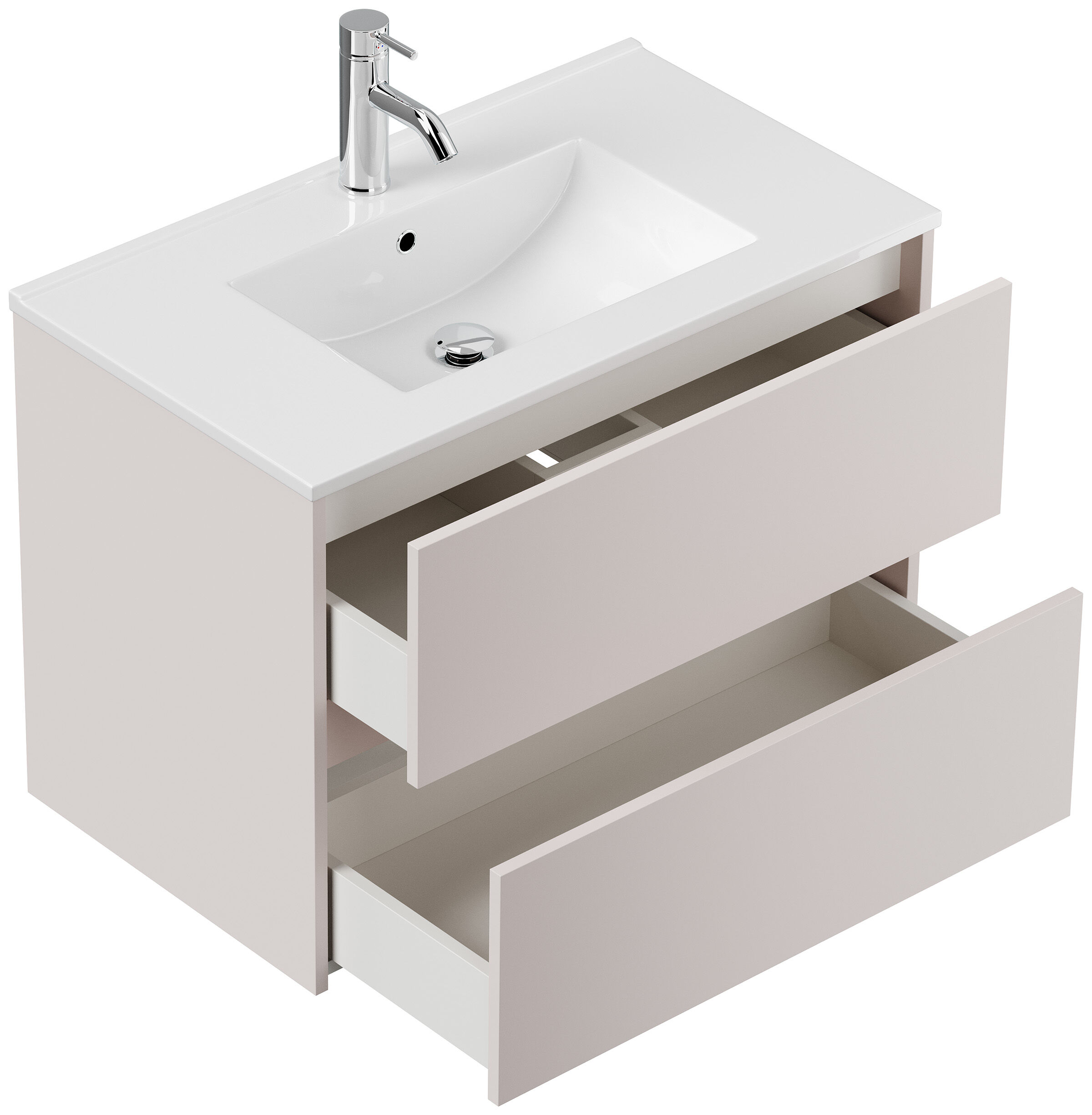 Badmöbel Taifun & Waschtisch 80 cm 2 Greifraum SoftClose Auszüge Kaschmir