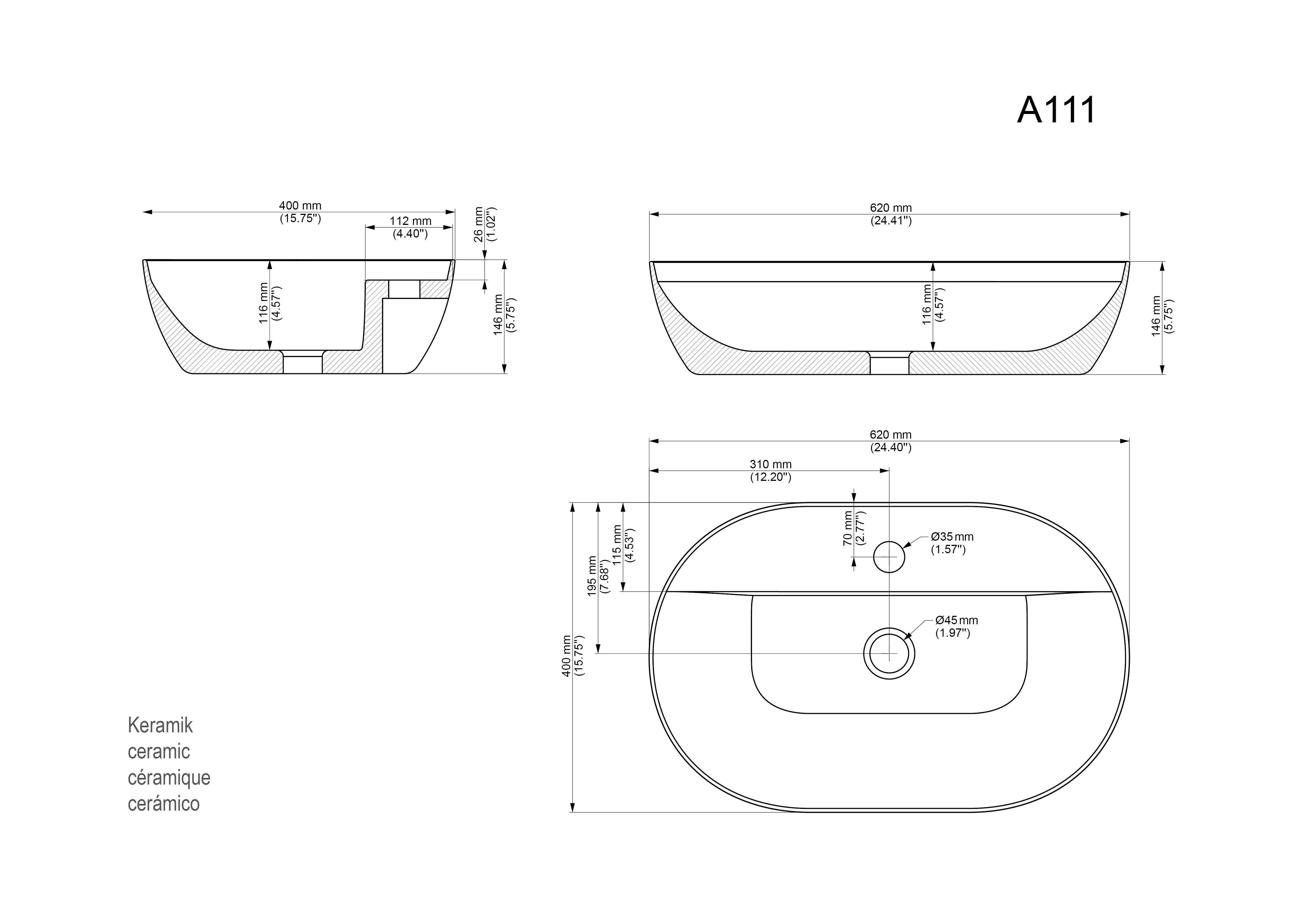 Badmöbel Taifun 100cm mit Design Aufsatzwaschbecken weiß Hgl