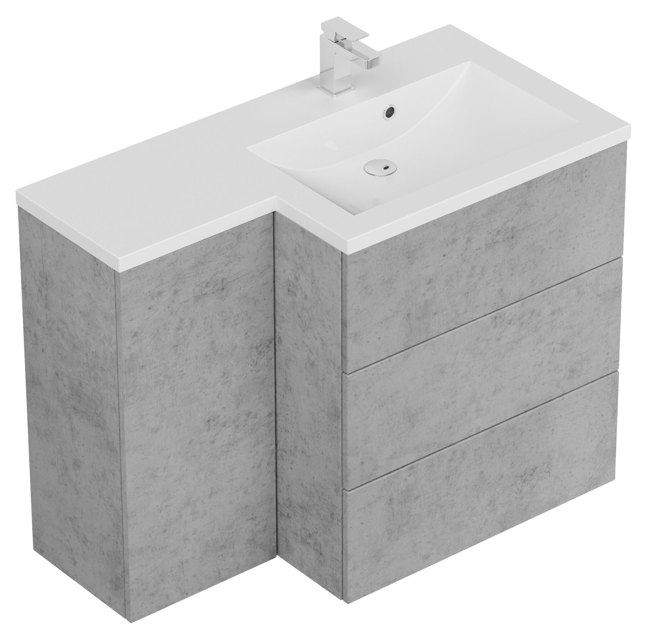 Badblock Adelia links SoftClose weiss hochglanz