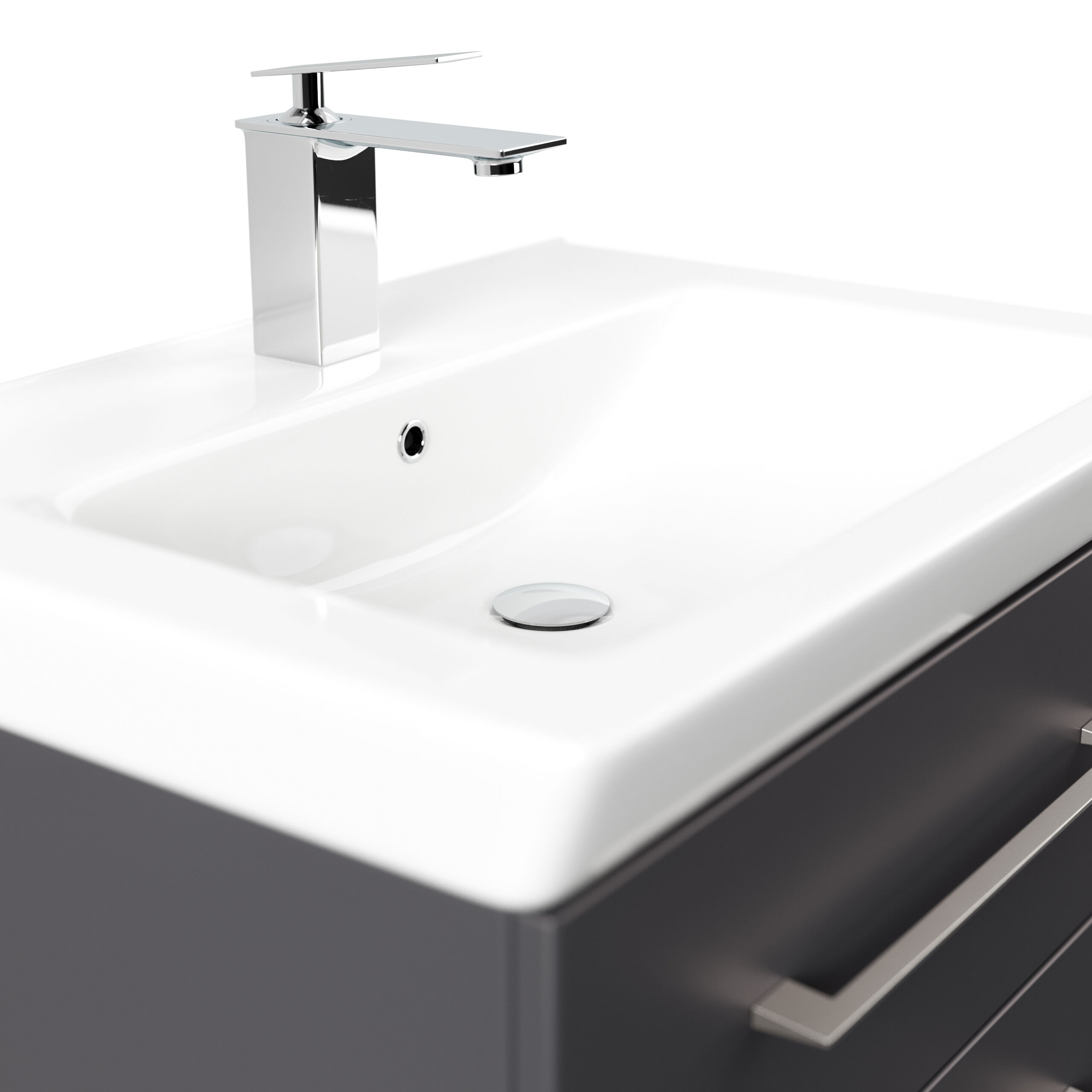 Badmöbel City  65cm mit V&B Subway 2.0 Waschbecken SoftClose eiche hell