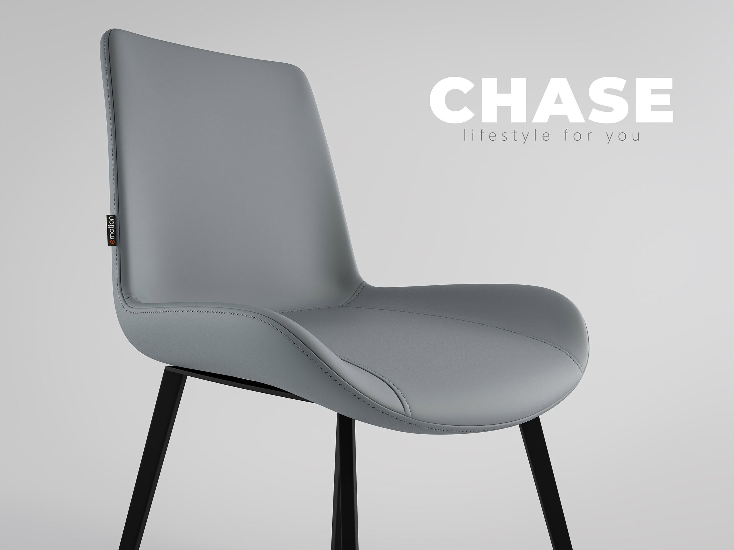 2er Set Esszimmerstuhl Design Küchenstuhl Chase Kunstleder hellgrau Metallbeine