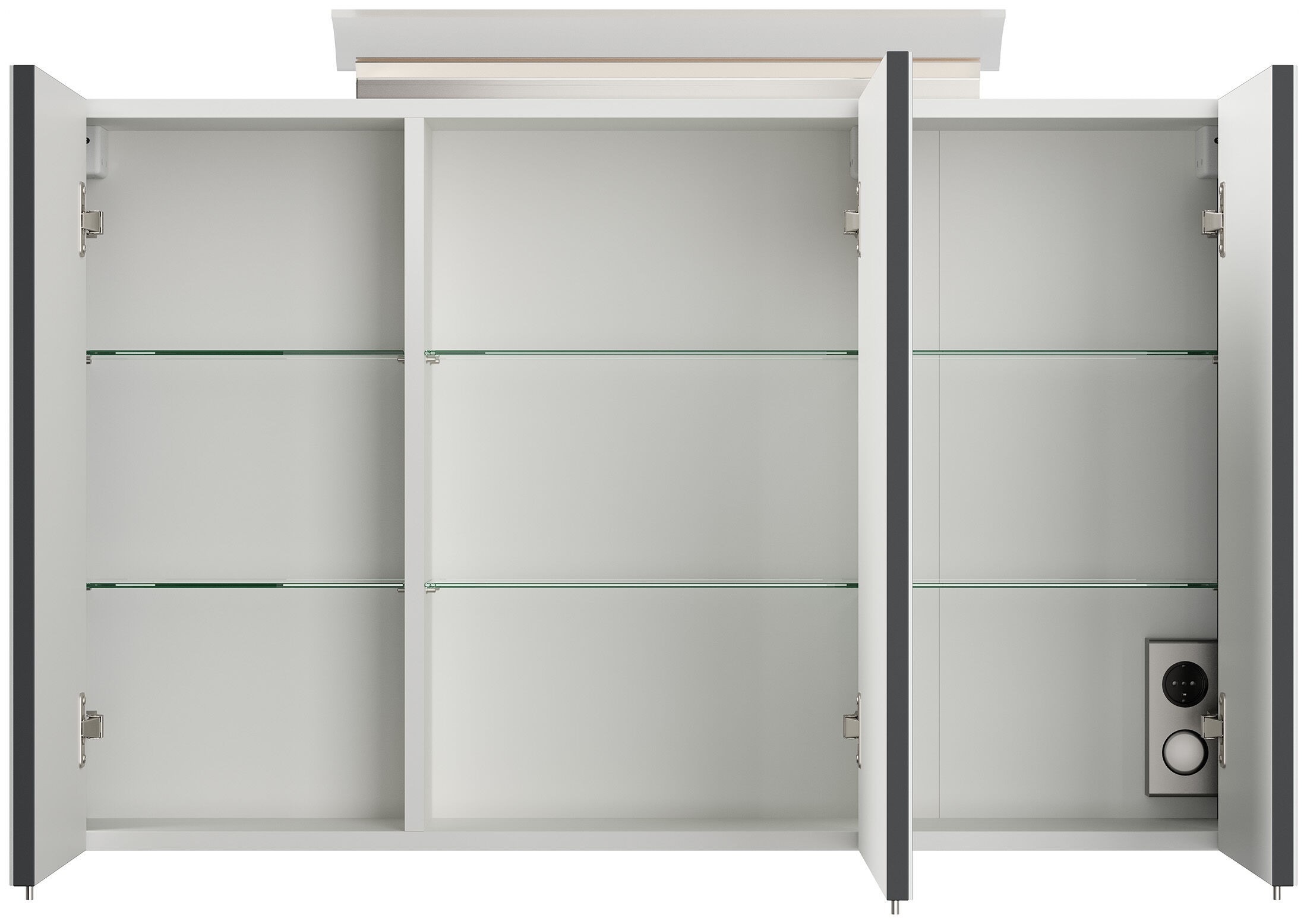 Badmöbel Set Firenze 100 3tlg. Spiegelschrank & Seitenschrank grafit