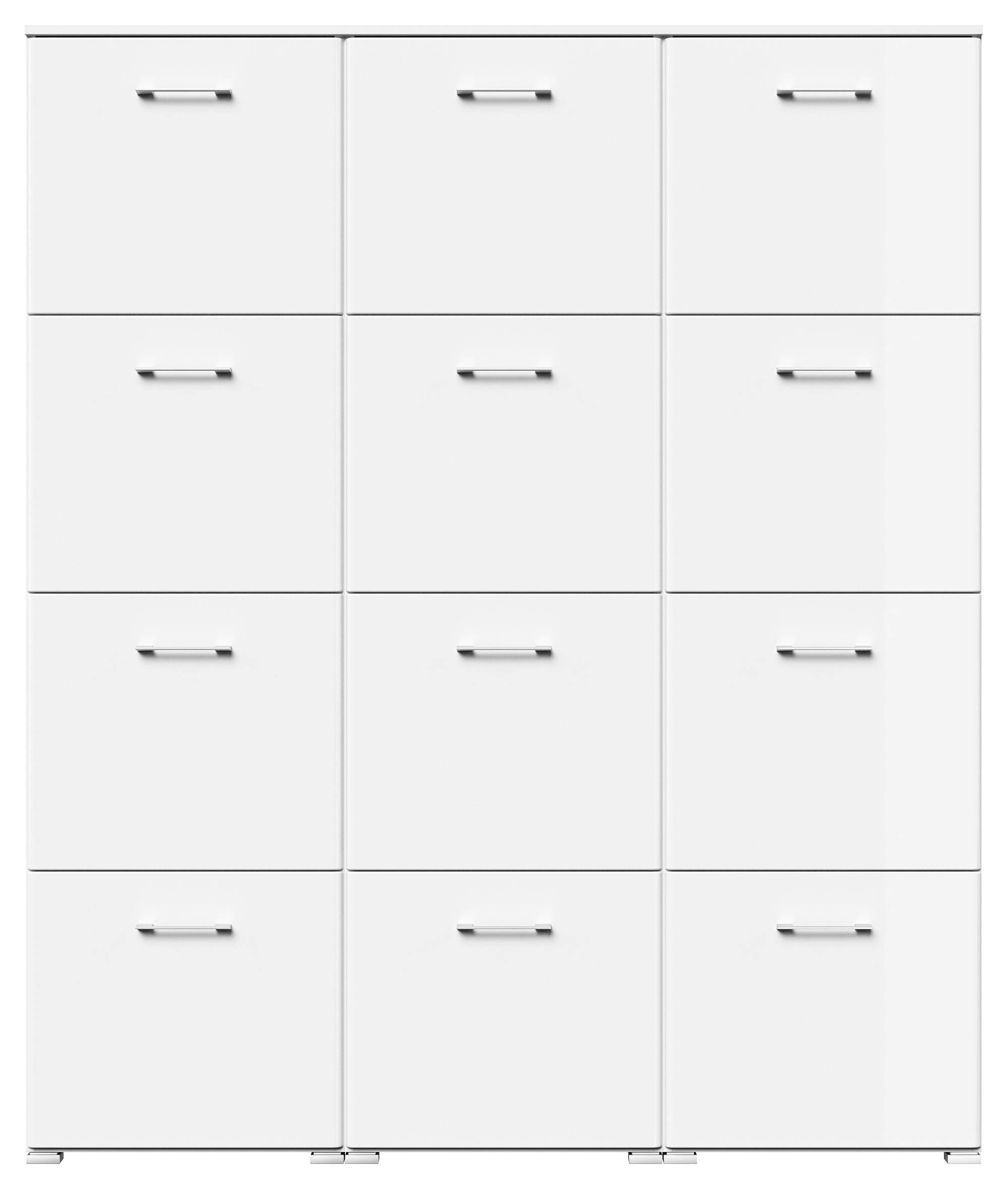 Schuhschrank XXXL Emotion 12 Klappen 48 Paar 160x187 cm Weiss-Weiss Hgl
