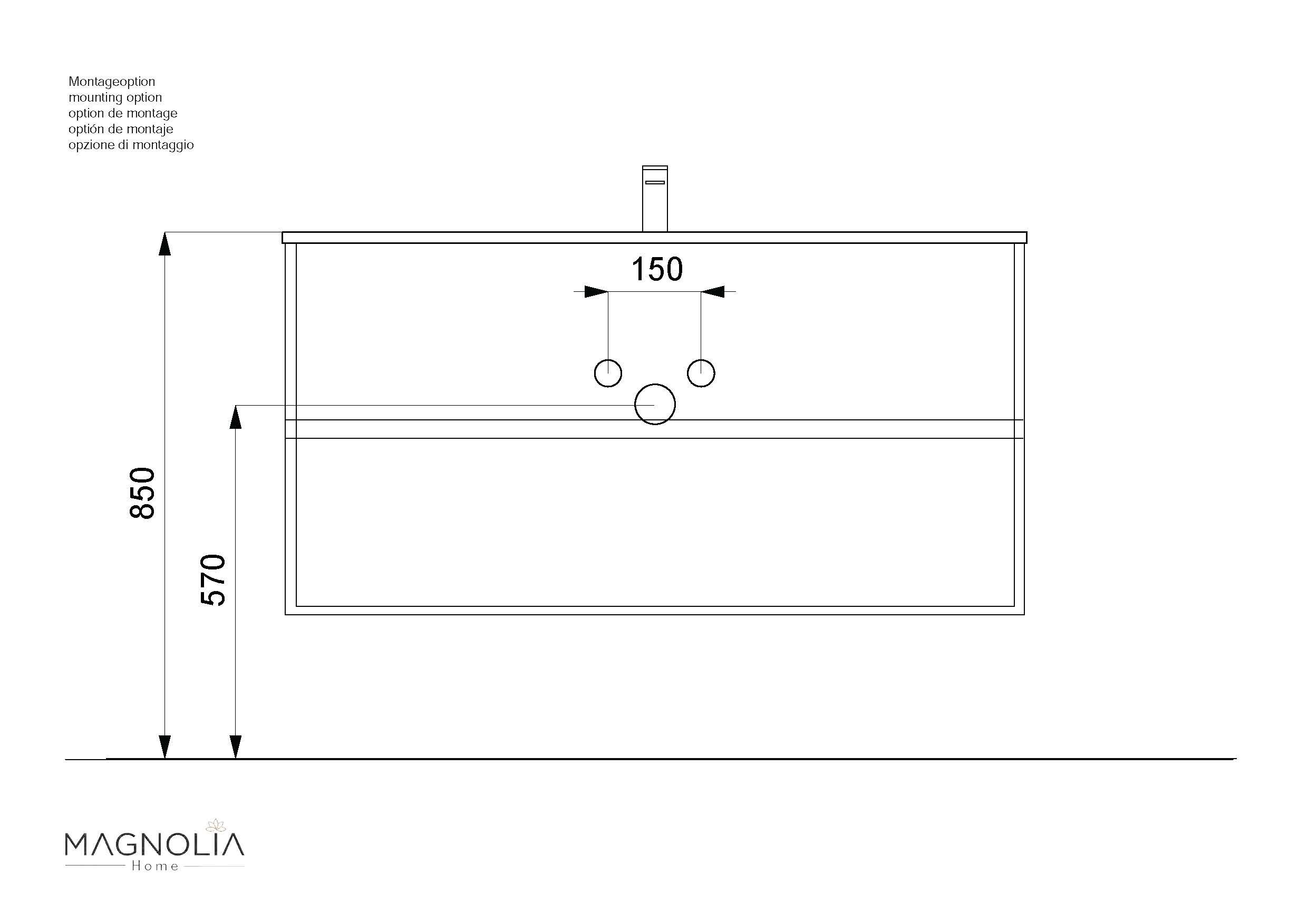 Badmöbel Taifun mit Waschtisch 120 cm 2 Greifraum SoftClose Auszüge eiche gold