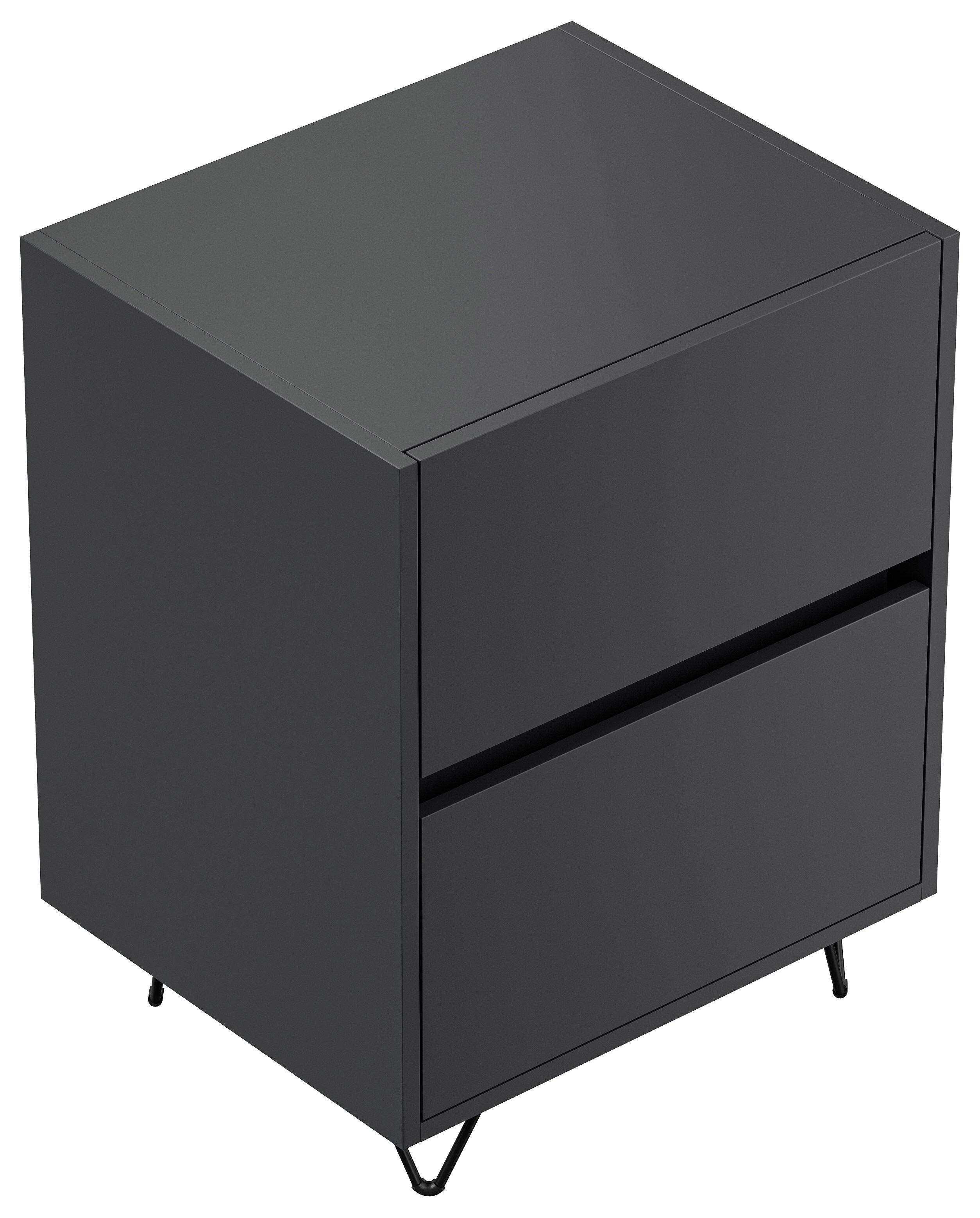 Nachttisch Yako 50cm 2 SoftClose stehend Weiß & Eiche Front