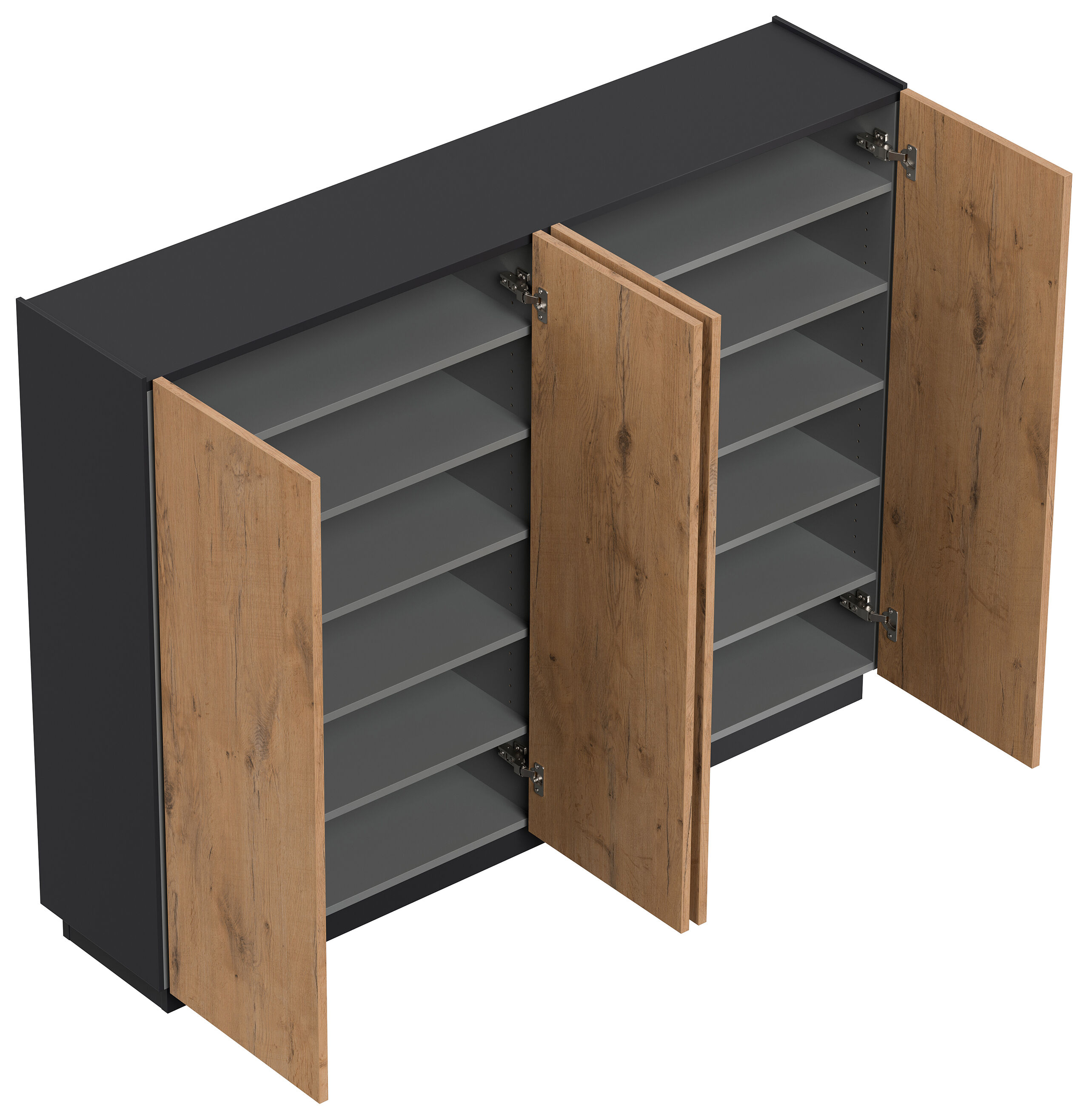Sideboard Schuhschrank Alius-XL 4 Türen Oak 
